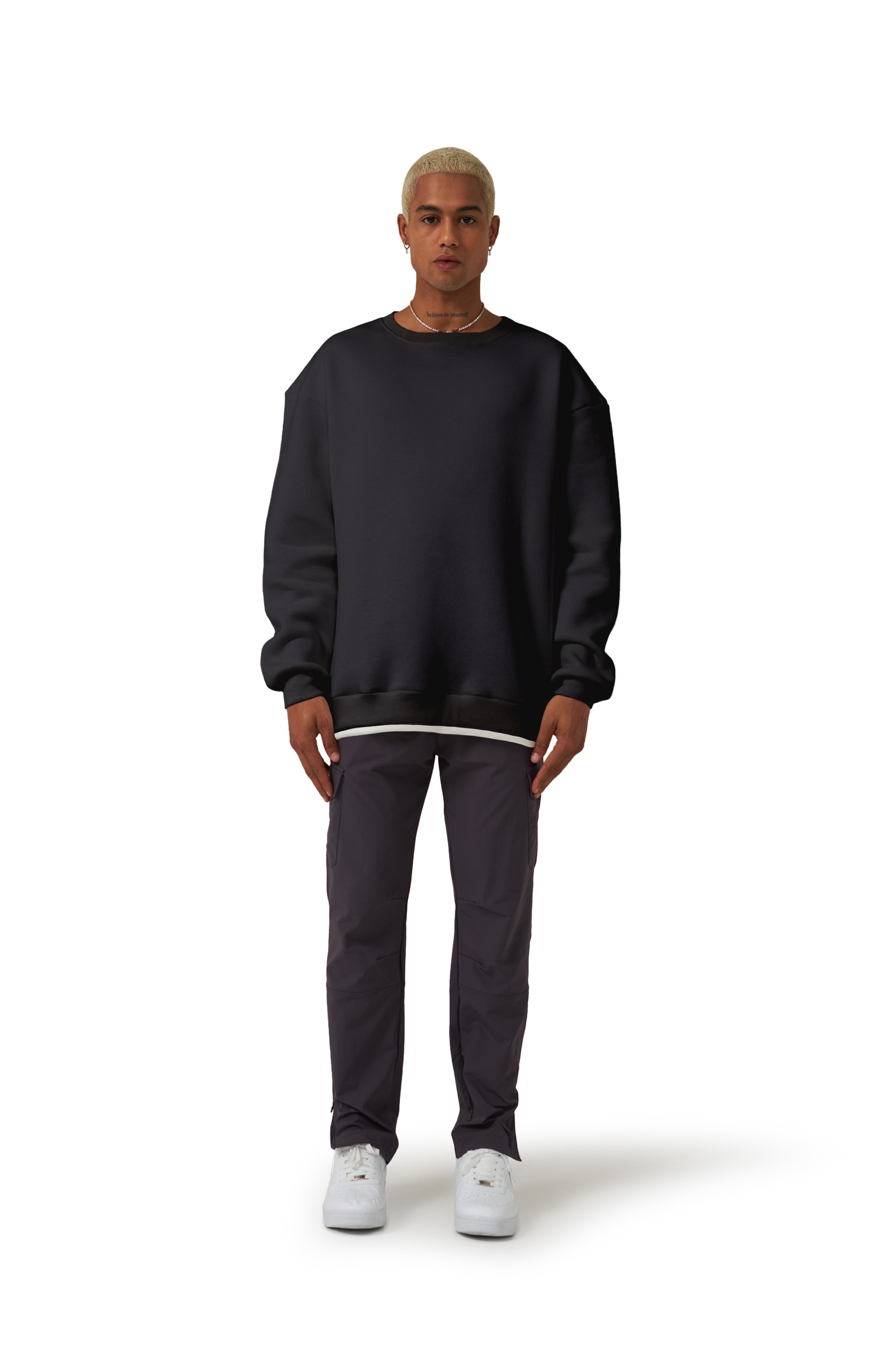 STATS OVERSIZED HEAVY BLANK SWEATSHIRT MEN