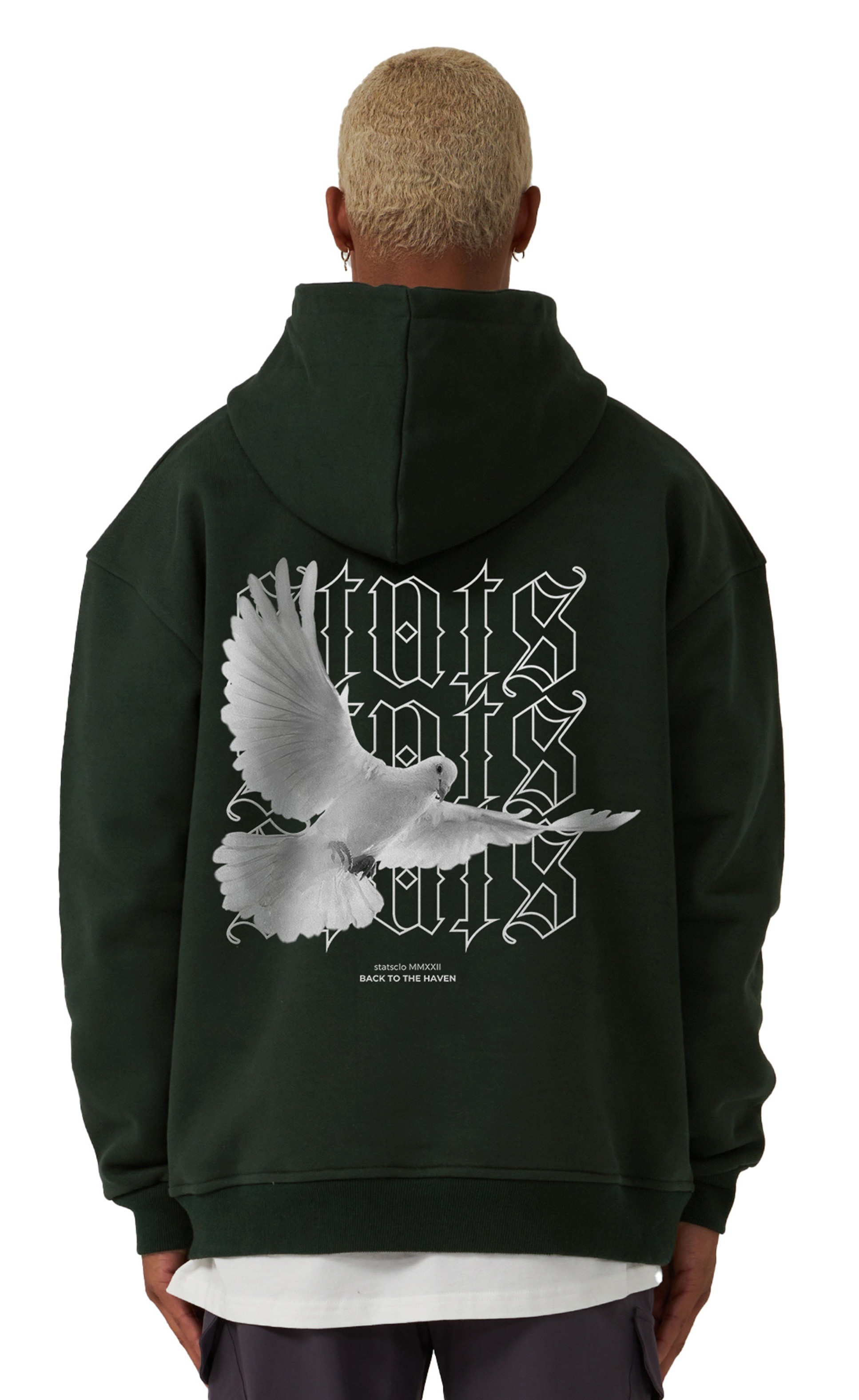 PIGEON OVERSIZED HOODIE MEN - Green
