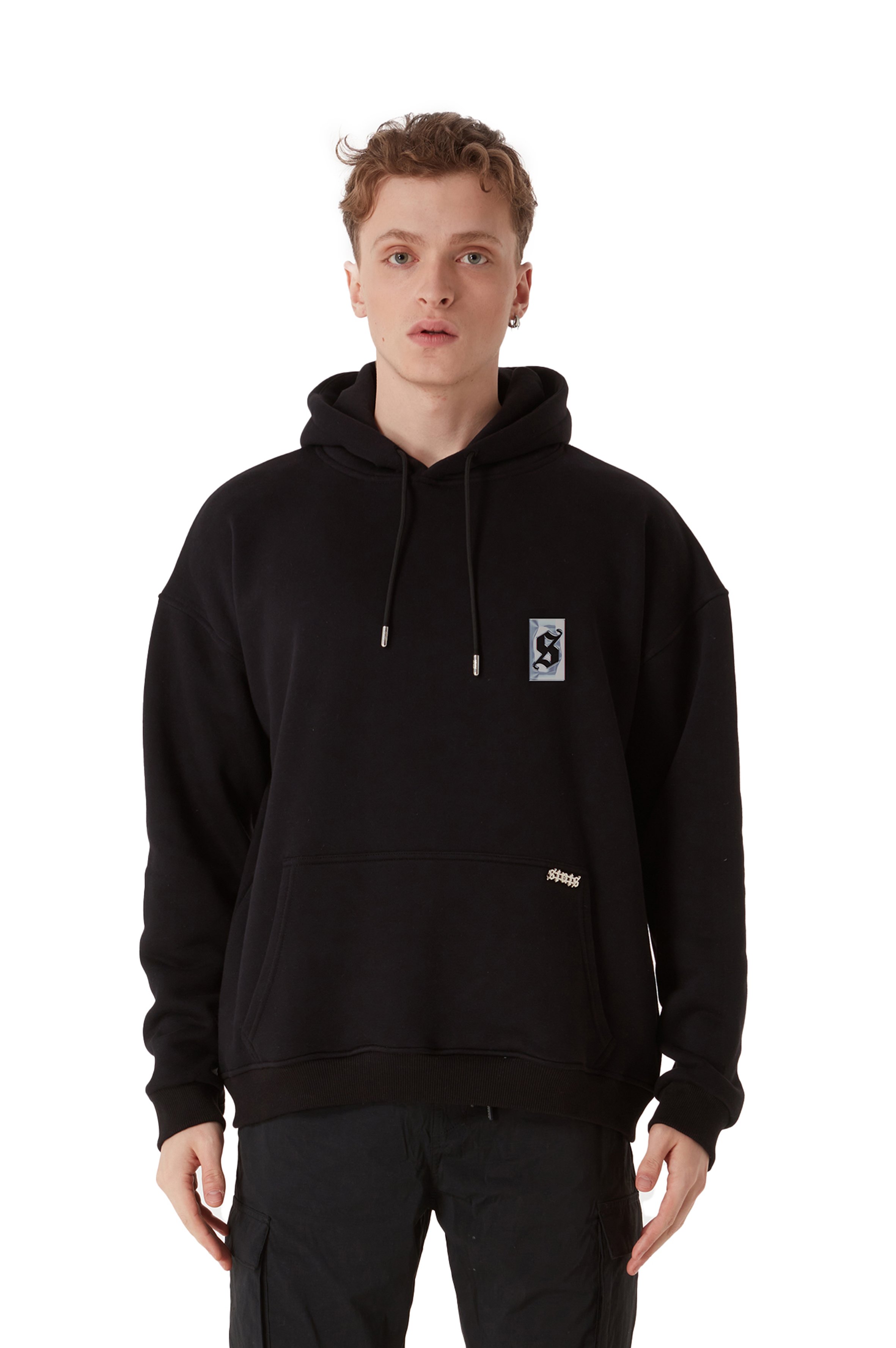 ORIGINALS TRIPLE CHROME OVERSIZED BLACK HOODIE MEN