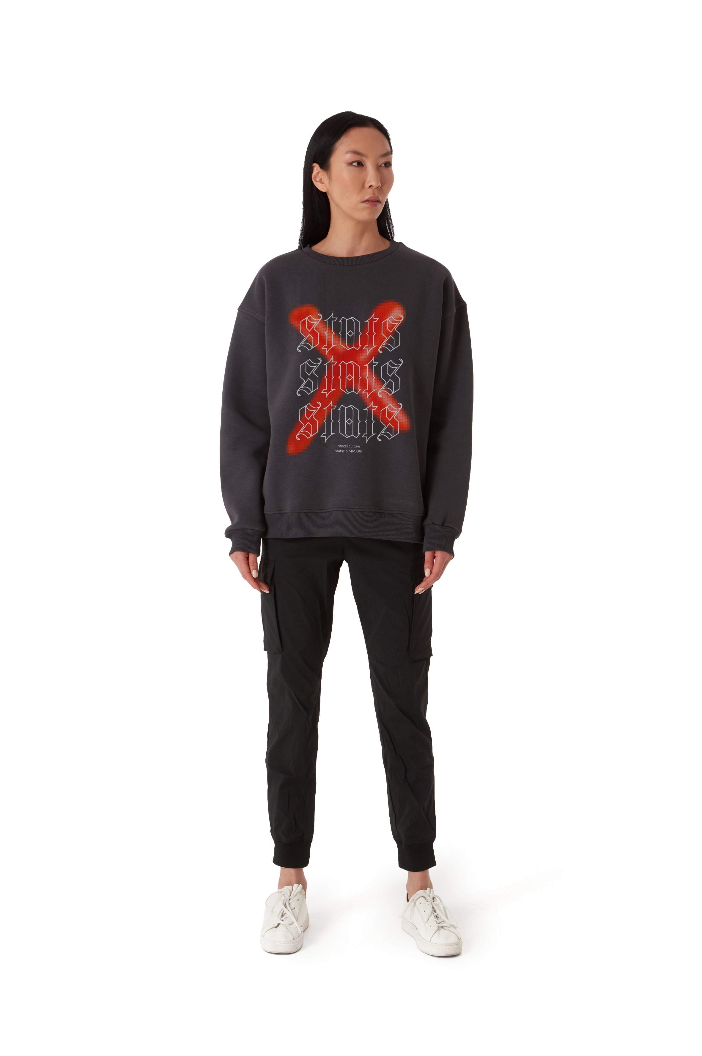 STATS CANCEL OVERSIZED HEAVY SWEATSHIRT WOMEN