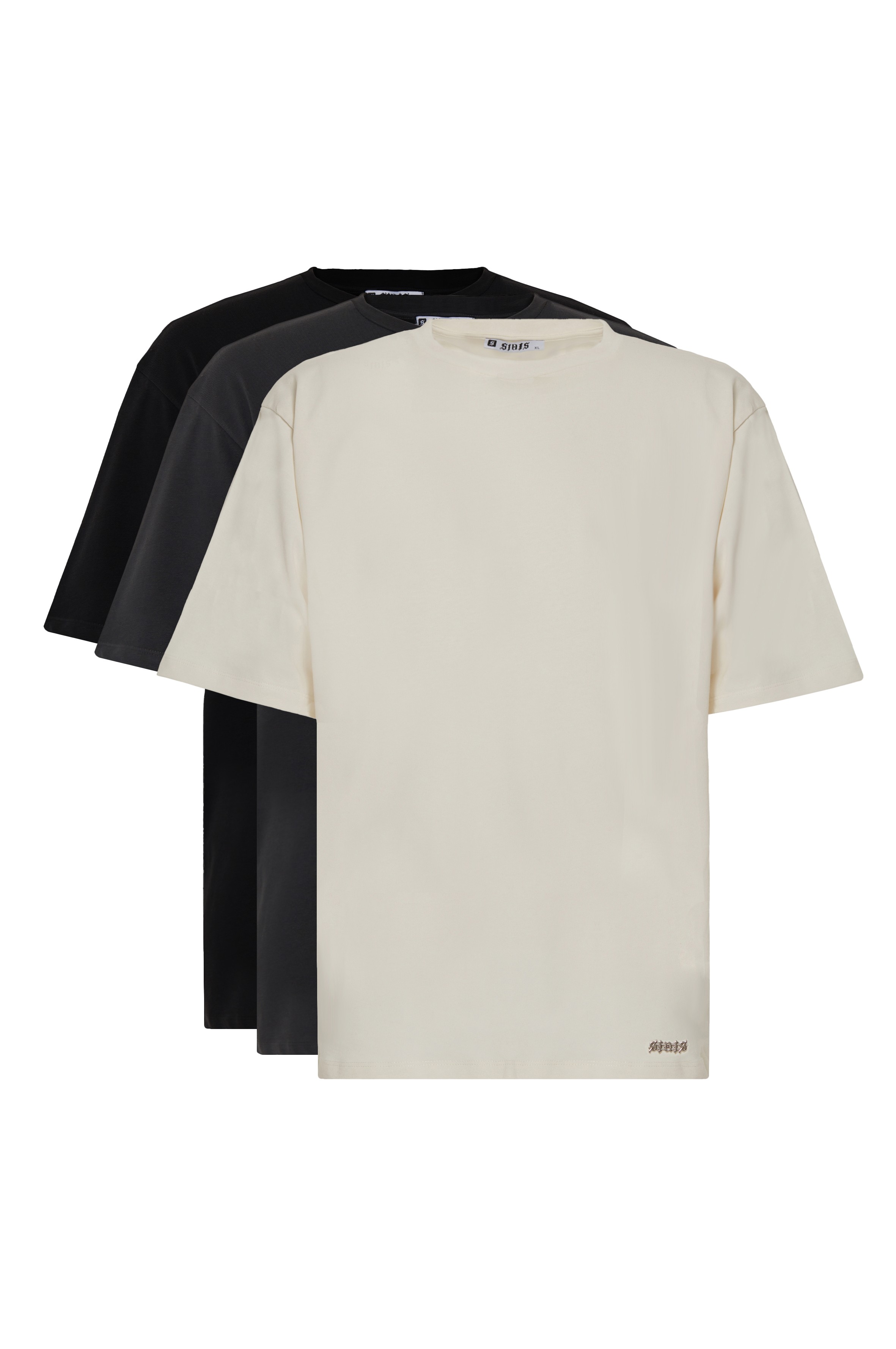 3 IN 1 STATS OVERSIZED HEAVY BLANK TEE MEN - All Color