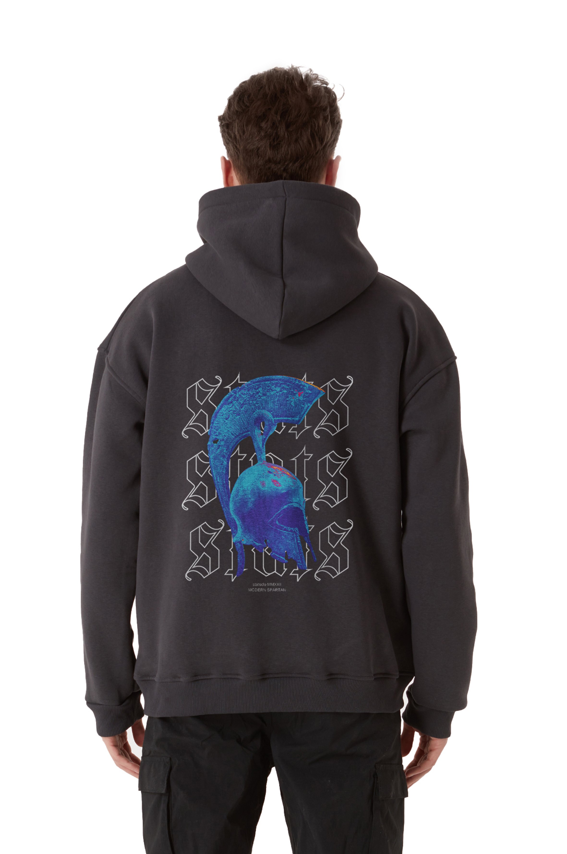 MODERN SPARTAN OVERSIZED ZIP HOODIE MEN - Gray