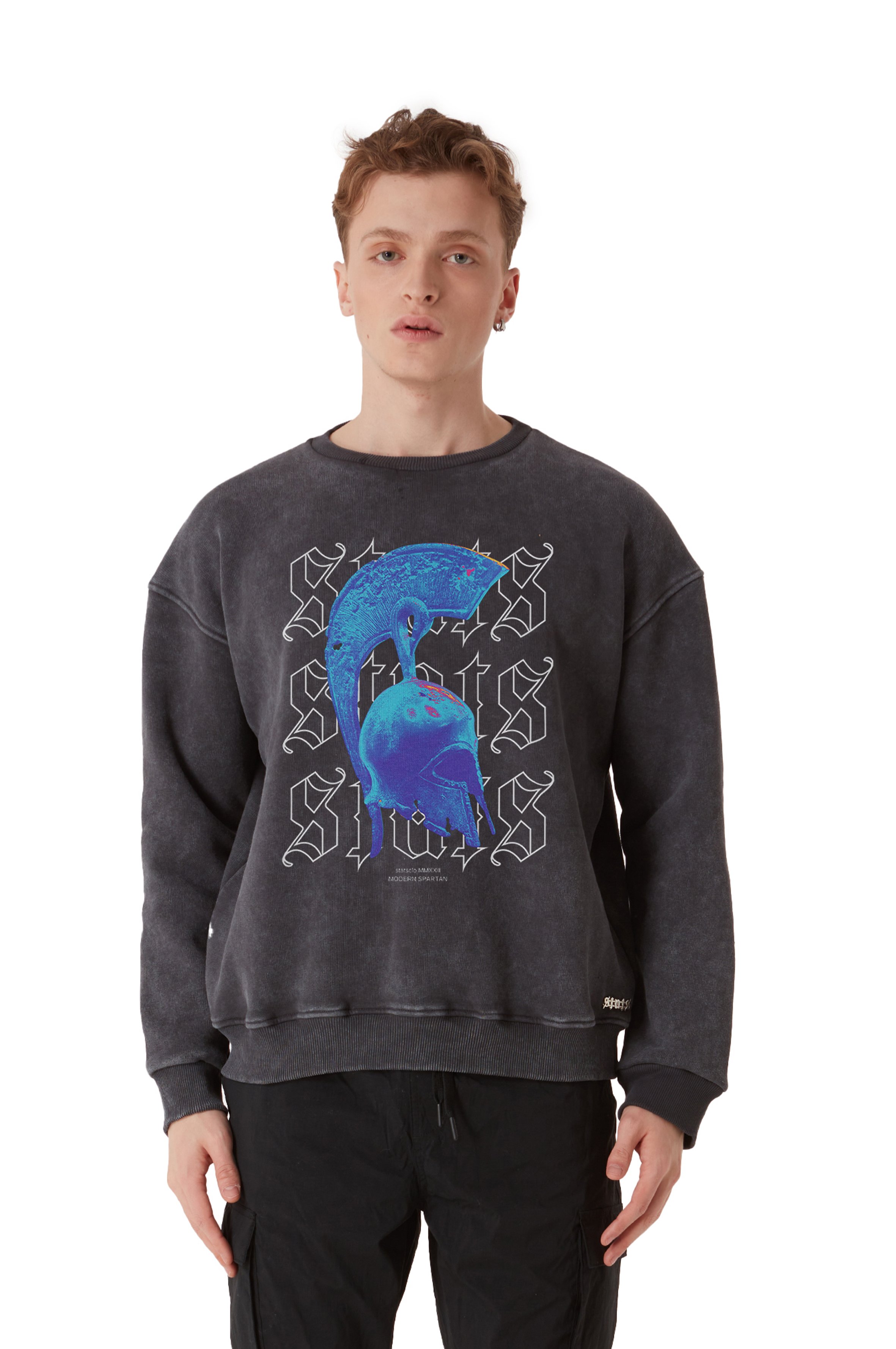 MODERN SPARTAN OVERSIZED HEAVY SWEATSHIRT MEN - Stone
