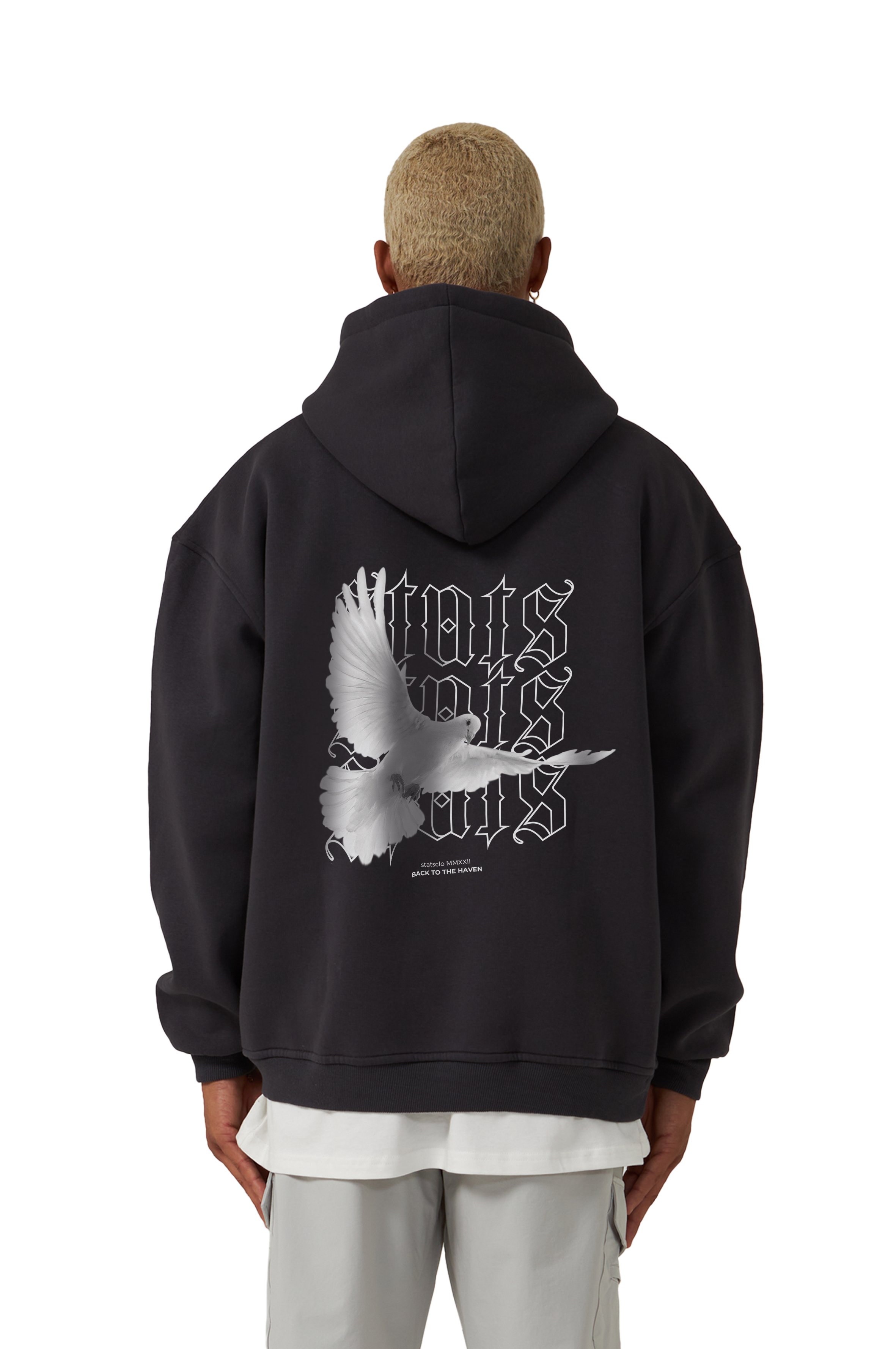 PIGEON OVERSIZED HOODIE MEN - Gray