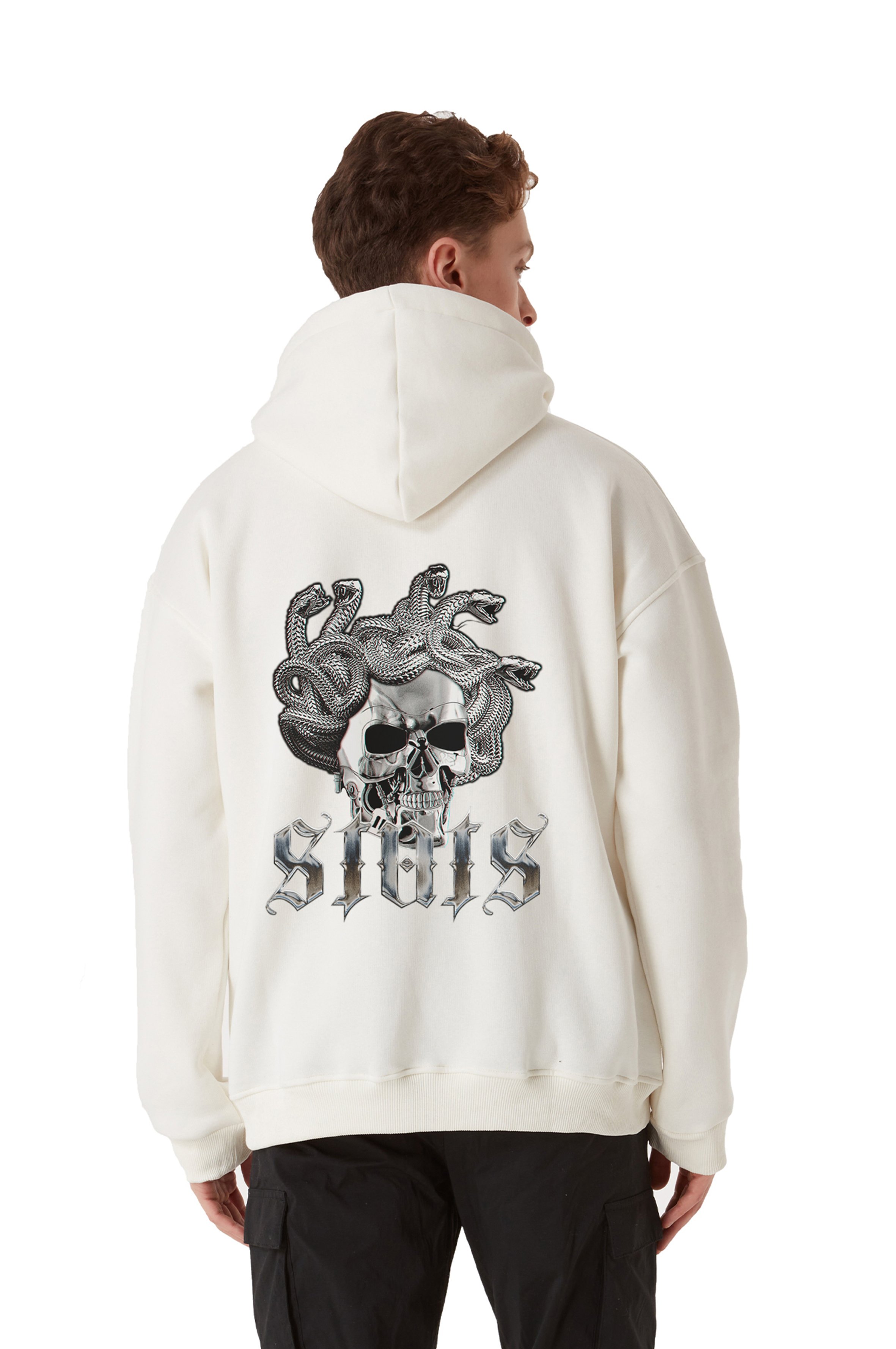 MEDUSA OVERSIZED ZIP HOODIE MEN - Beige