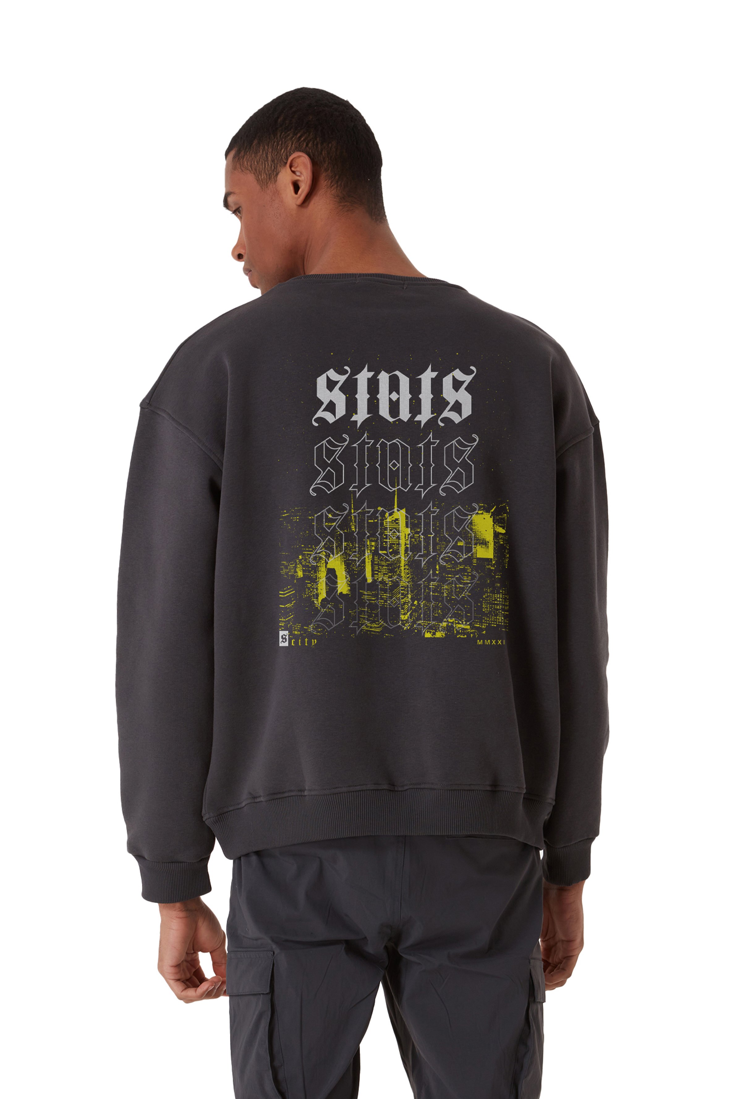 CITY OVERSIZED HEAVY SWEATSHIRT MEN - Gray