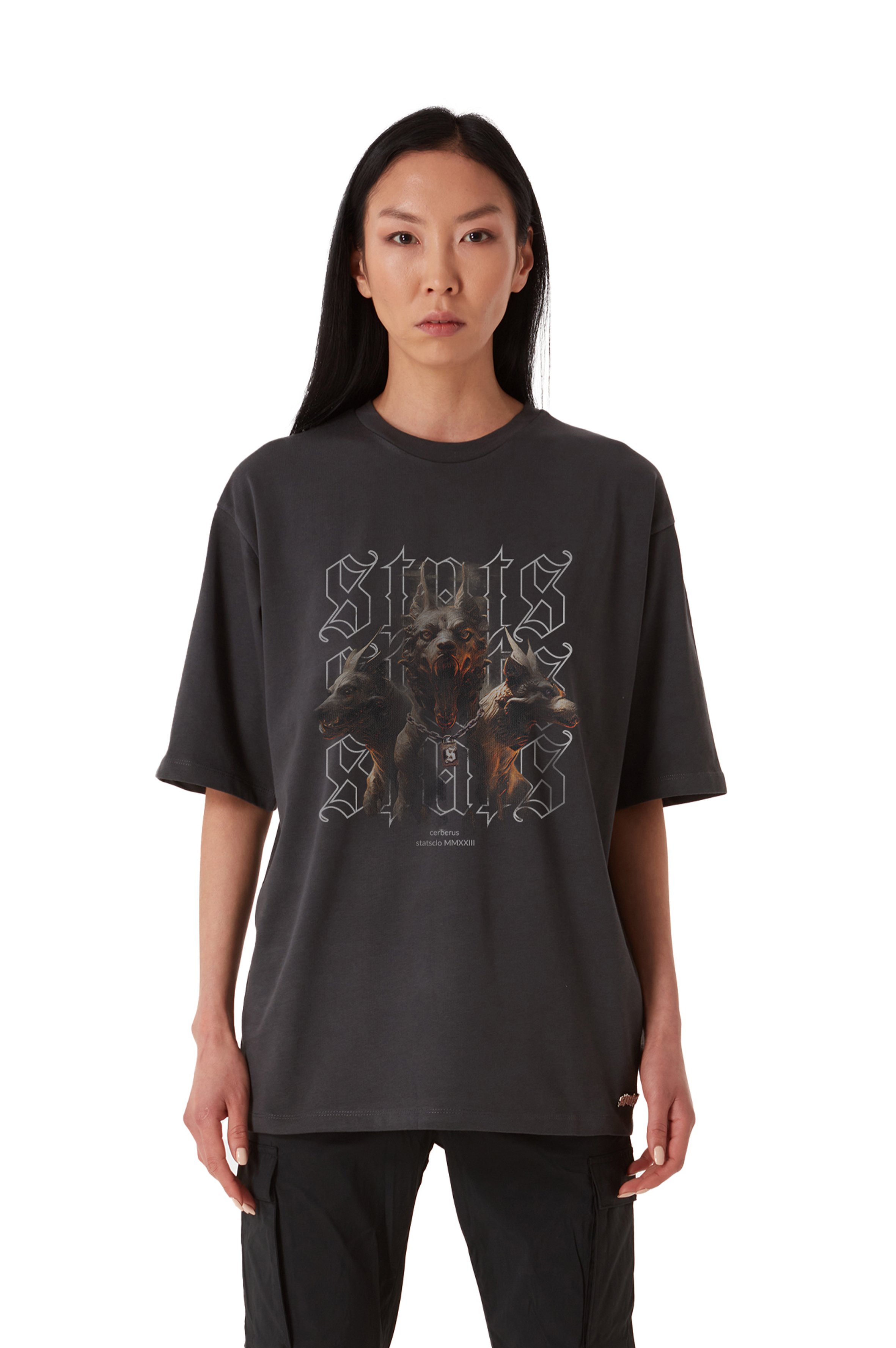 CERBERUS OVERSIZED HEAVY TEE WOMEN - Gray