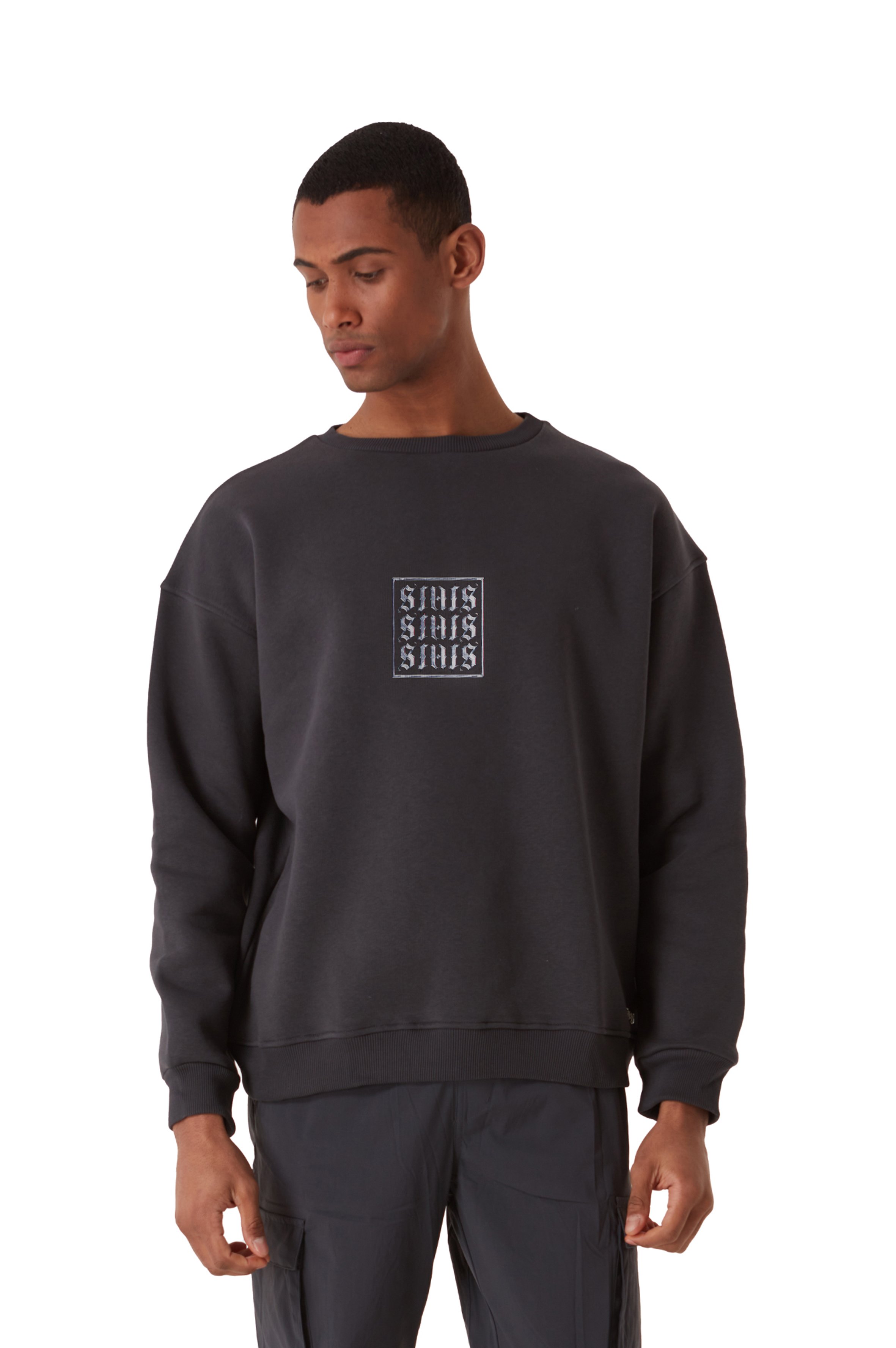 ORIGINALS TRIPLE CHROME OVERSIZED HEAVY GRAY SWEATSHIRT MEN