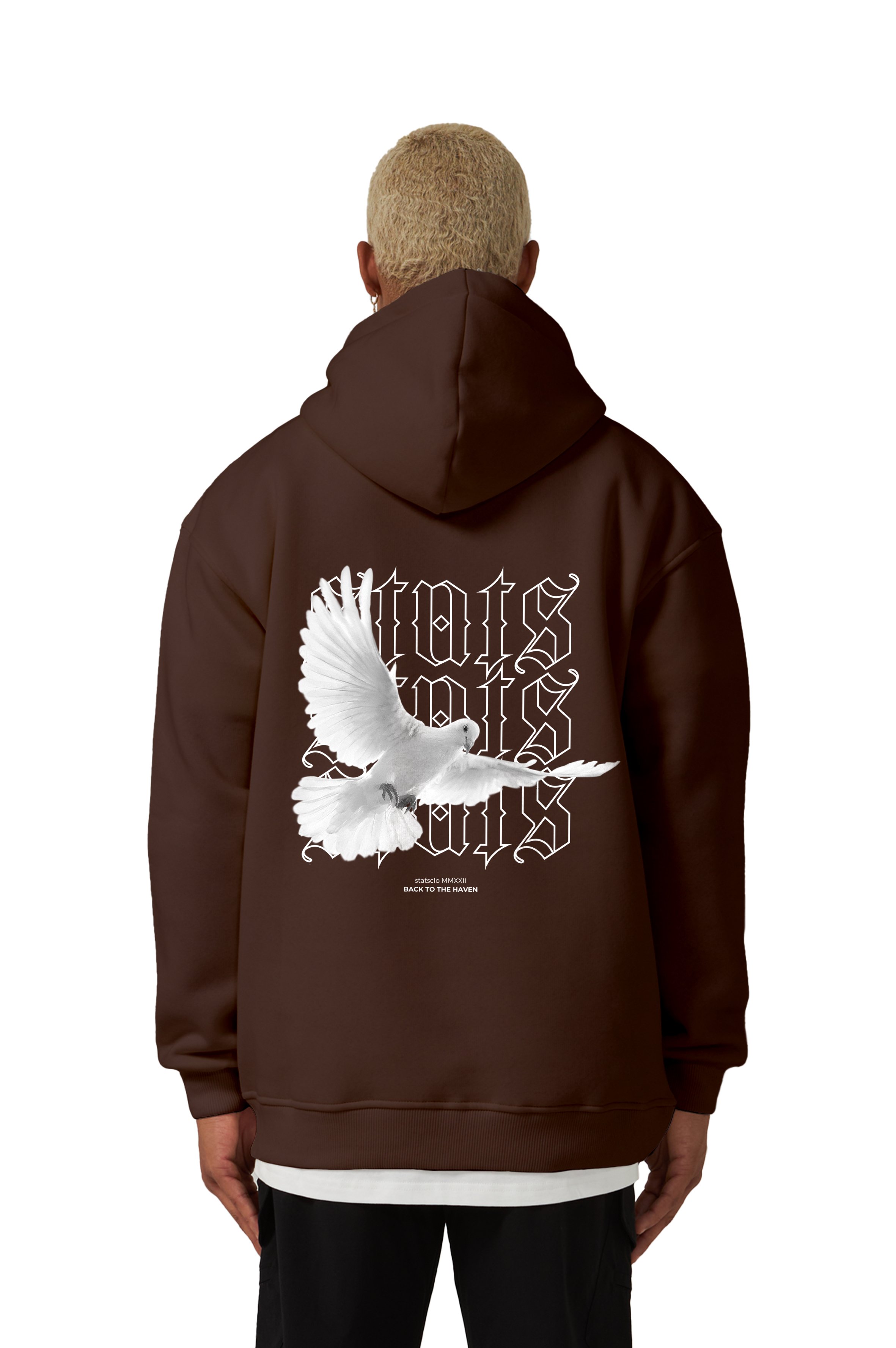PIGEON OVERSIZED HOODIE MEN - Brown