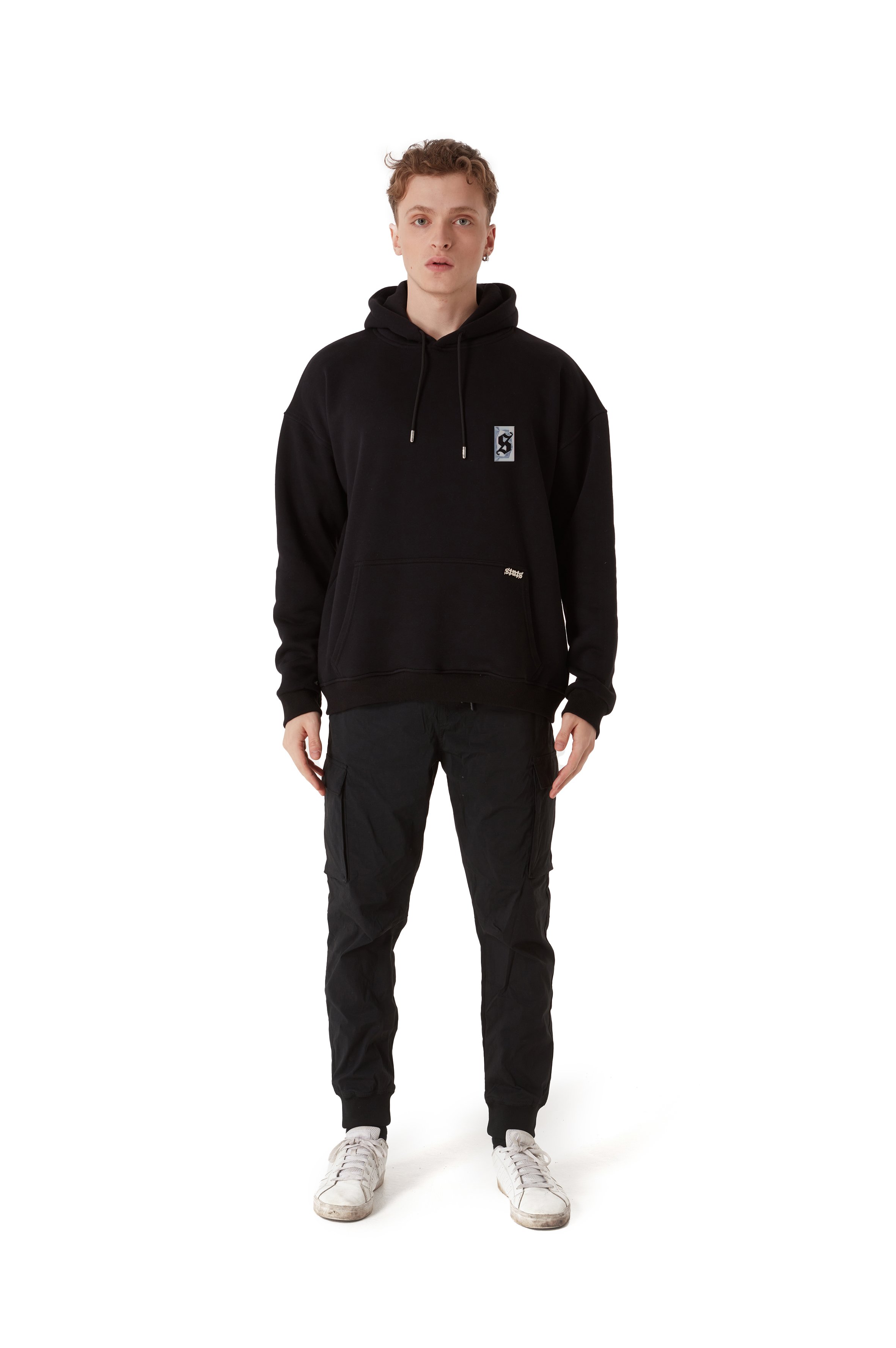 ORIGINALS TRIPLE CHROME OVERSIZED BLACK HOODIE MEN