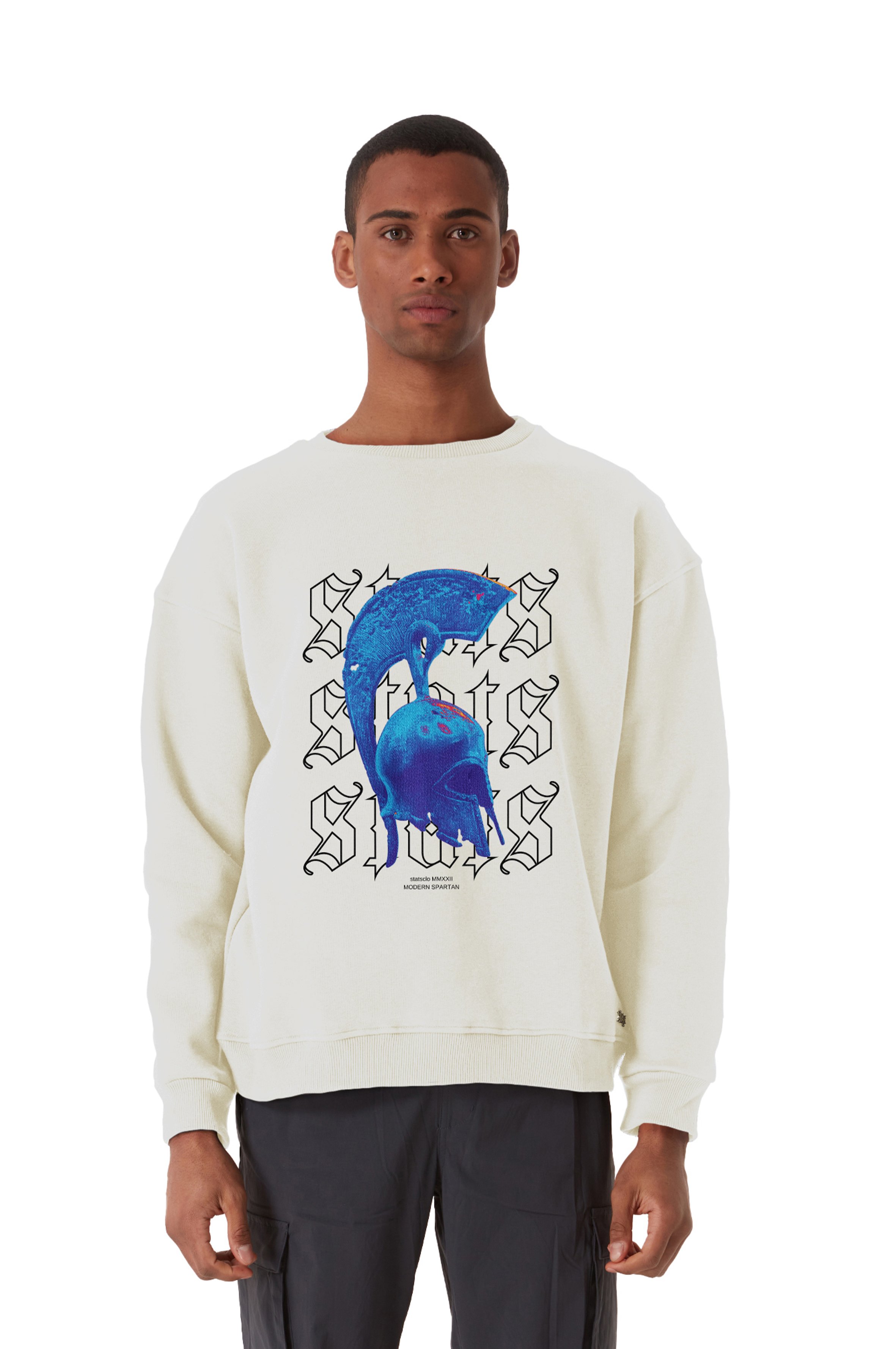 MODERN SPARTAN OVERSIZED HEAVY SWEATSHIRT MEN - Beige