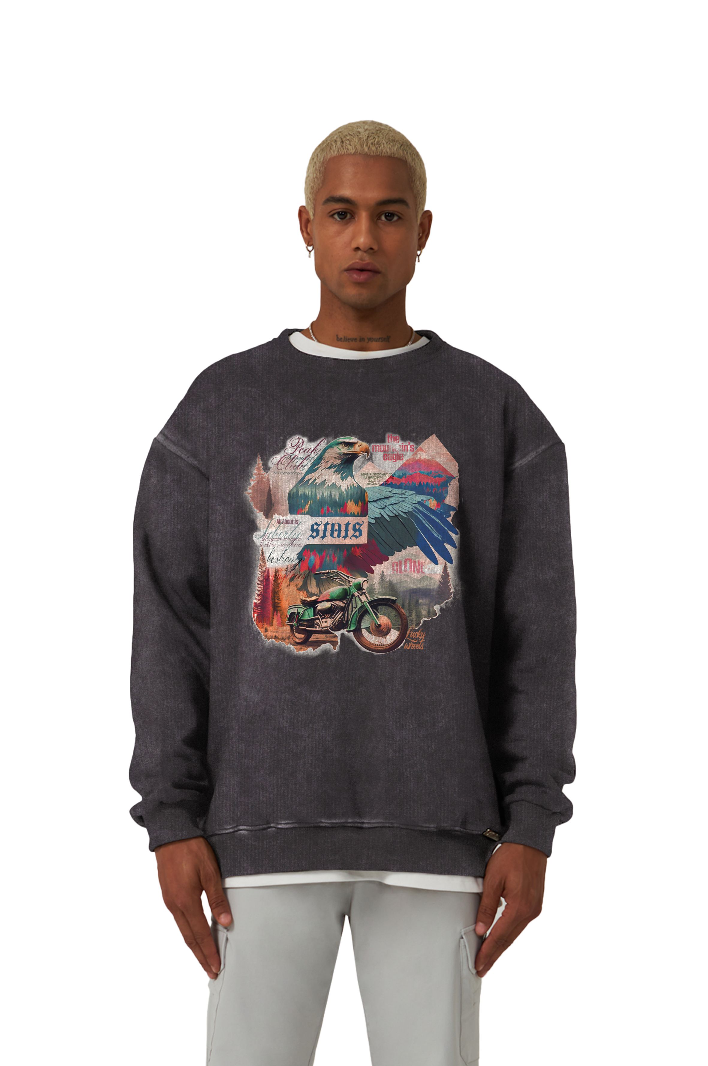 CAESAR OVERSIZED HEAVY SWEATSHIRT MEN - Stone