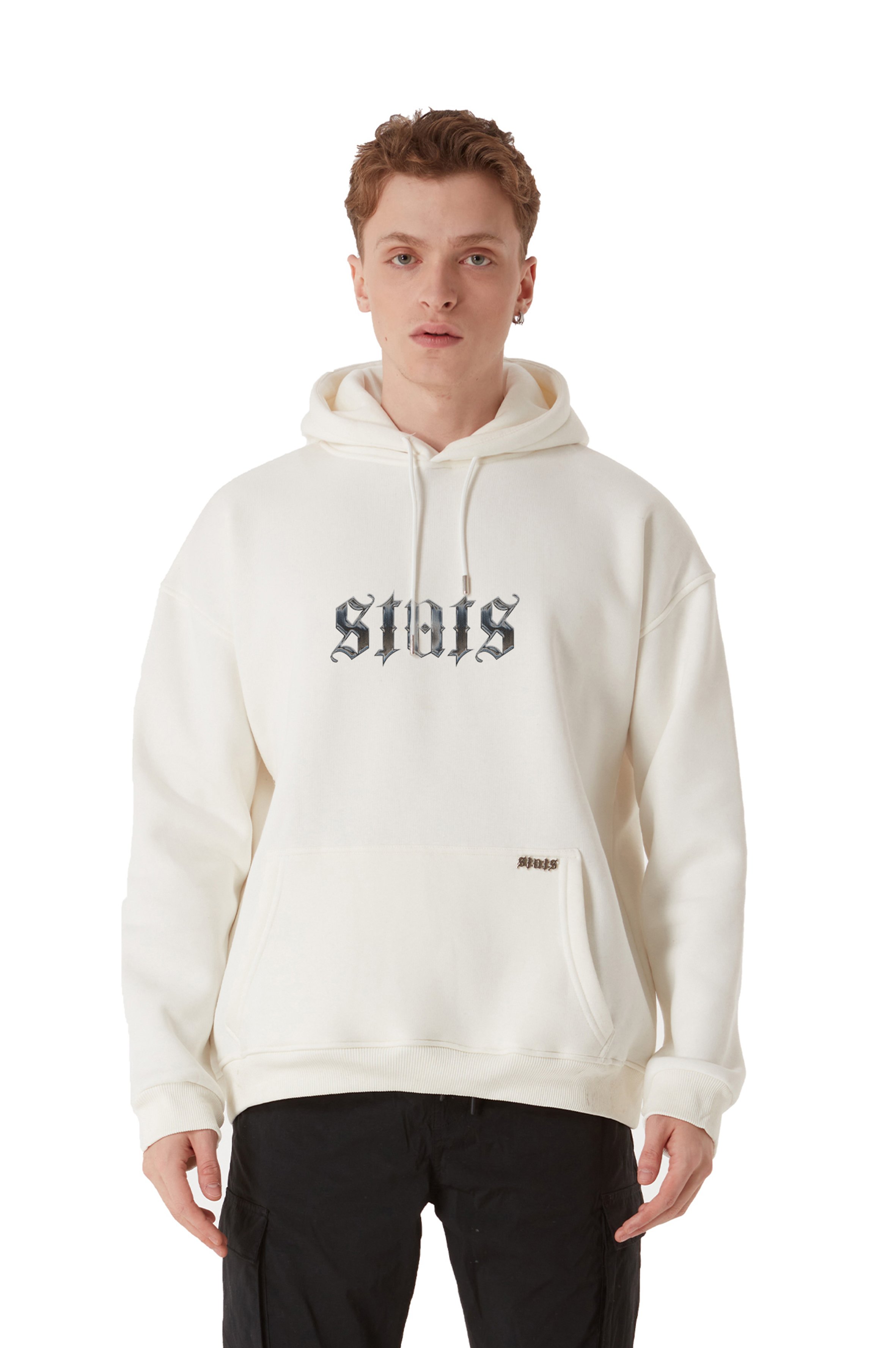 ORIGINALS STATS CHROME OVERSIZED HOODIE MEN - Beige