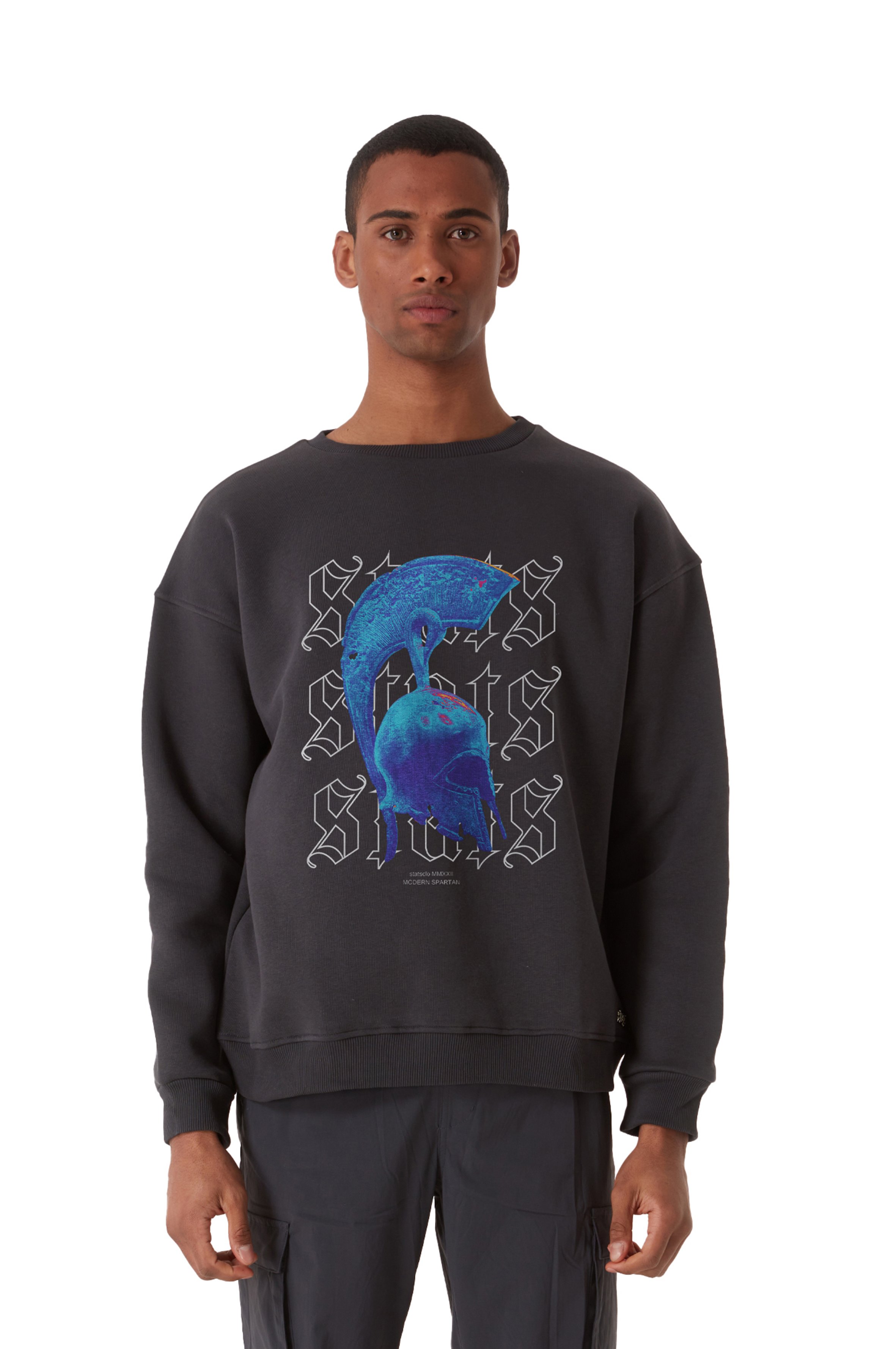 MODERN SPARTAN OVERSIZED HEAVY SWEATSHIRT MEN - Gray