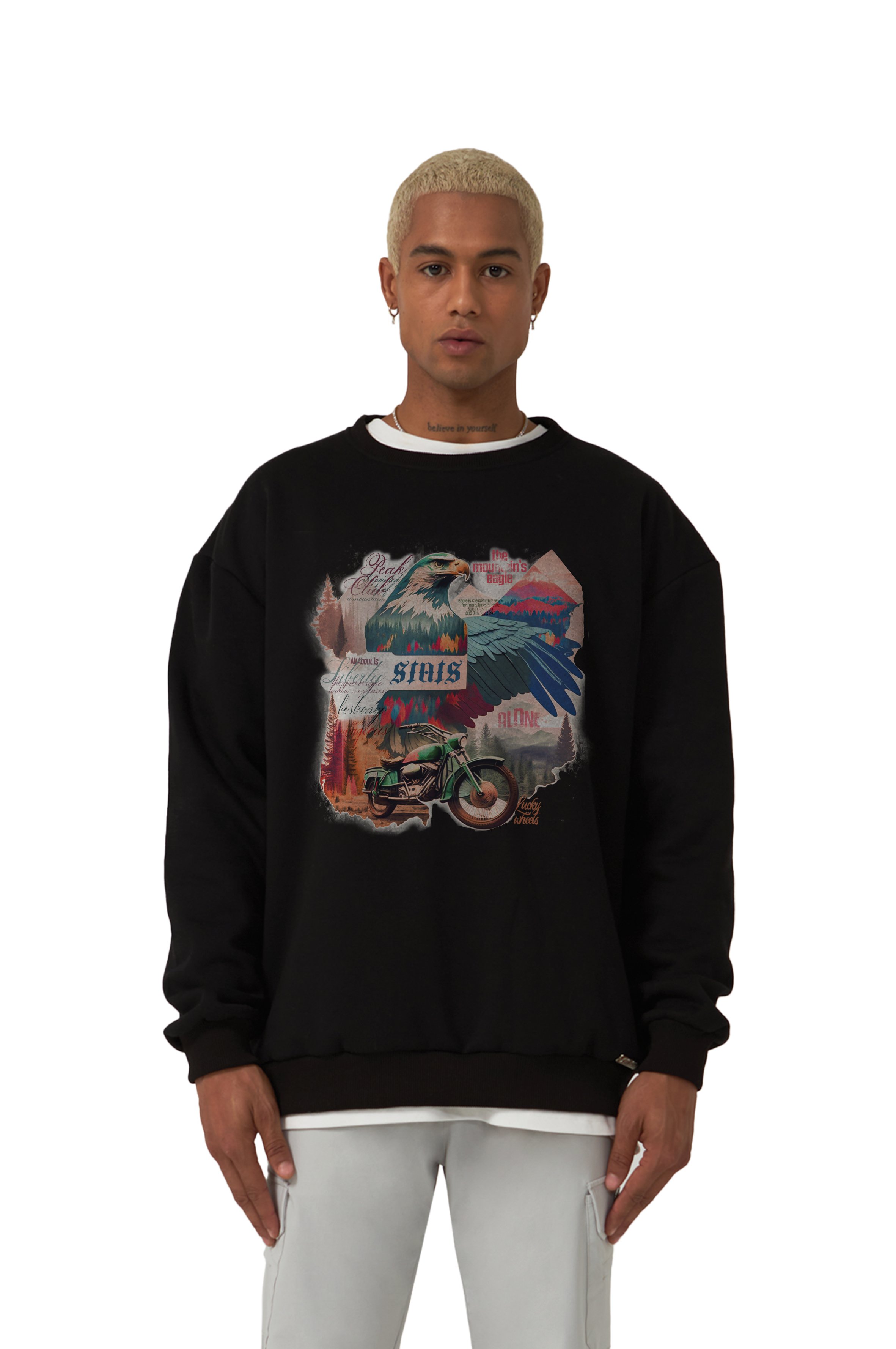 CAESAR OVERSIZED HEAVY SWEATSHIRT MEN - Black