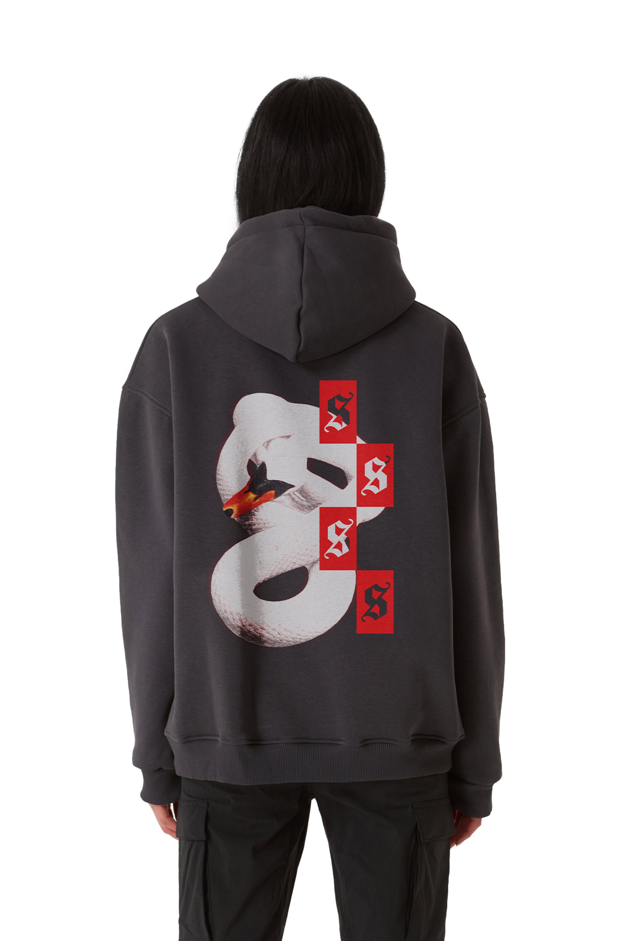 SNAKE OVERSIZED HOODIE WOMEN - Gray