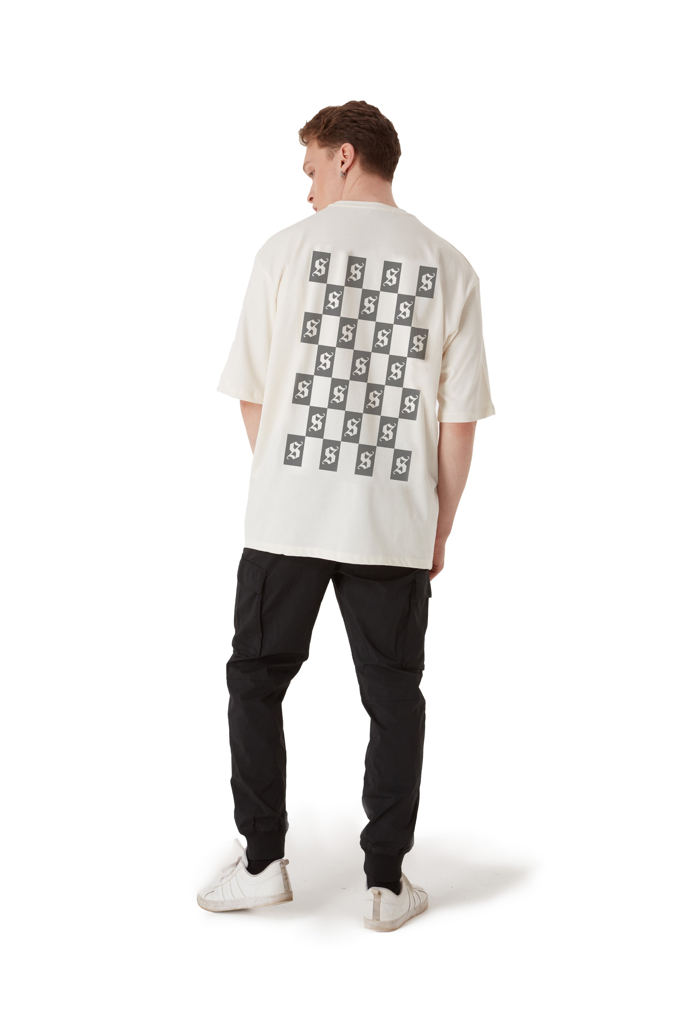 ORIGINALS CHESS OVERSIZED BEIGE TEE MEN