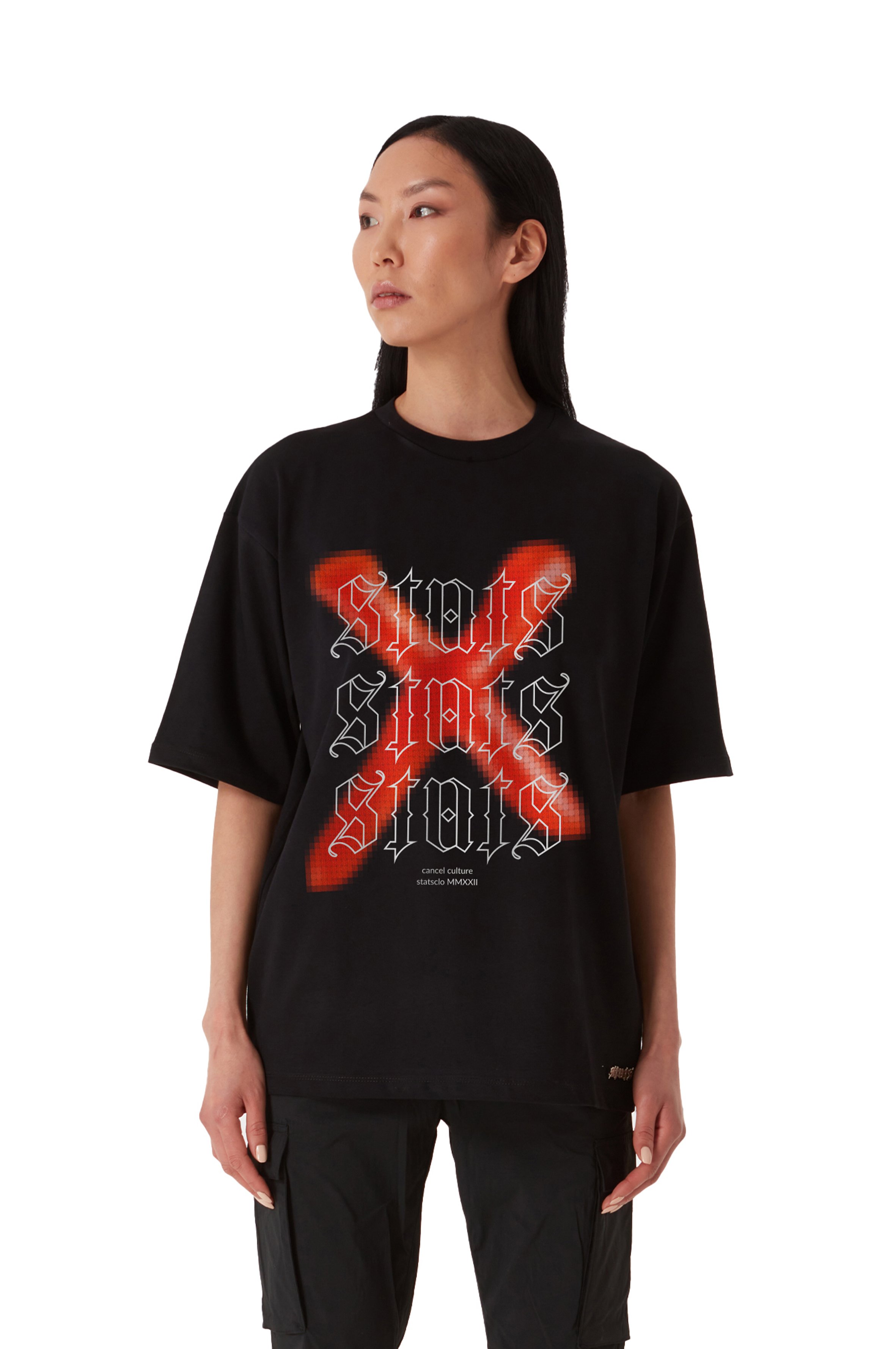 DUCK OVERSIZED HEAVY TEE WOMEN - Black