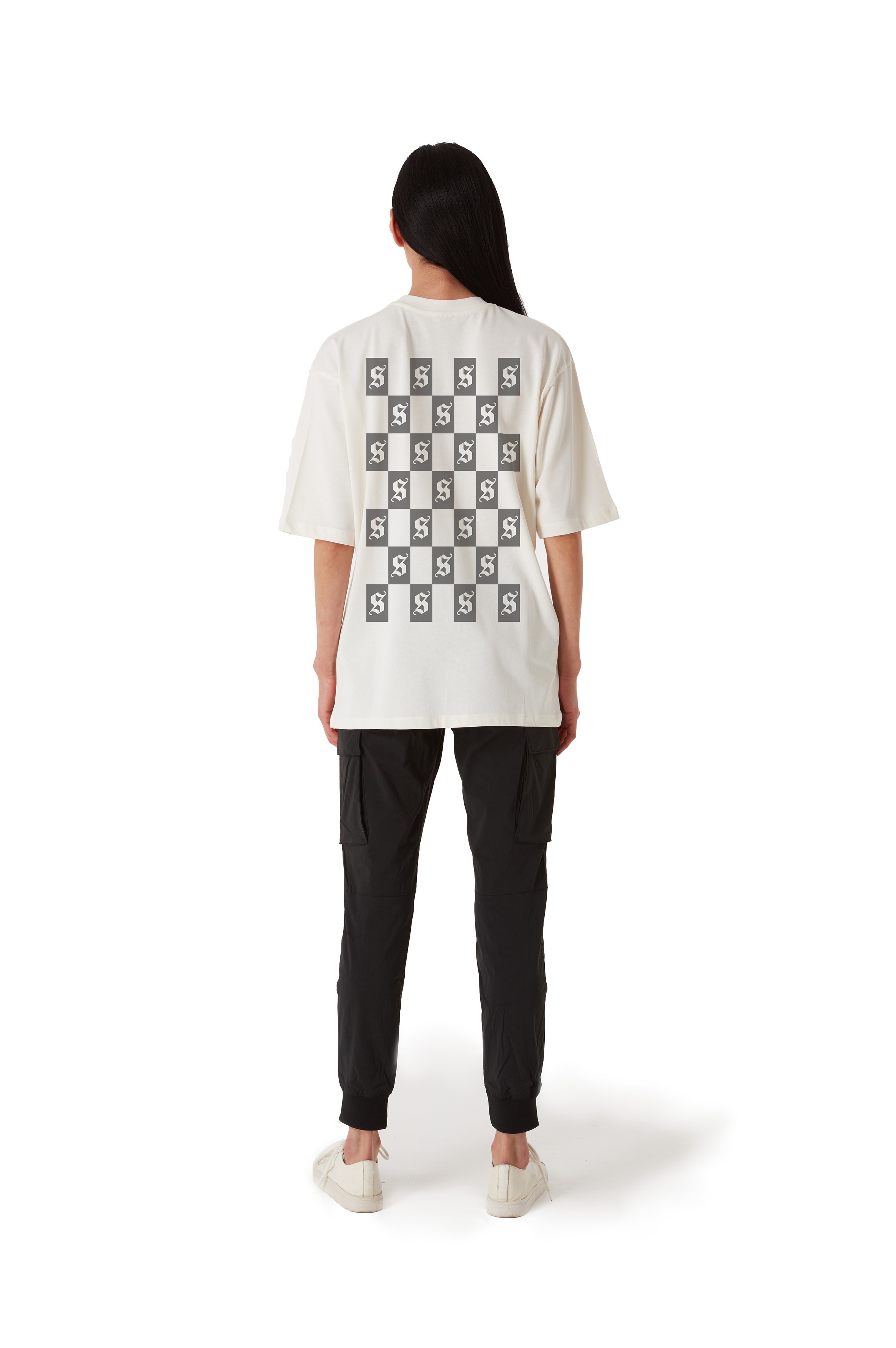 ORIGINALS CHESS OVERSIZED BEIGE TEE WOMEN