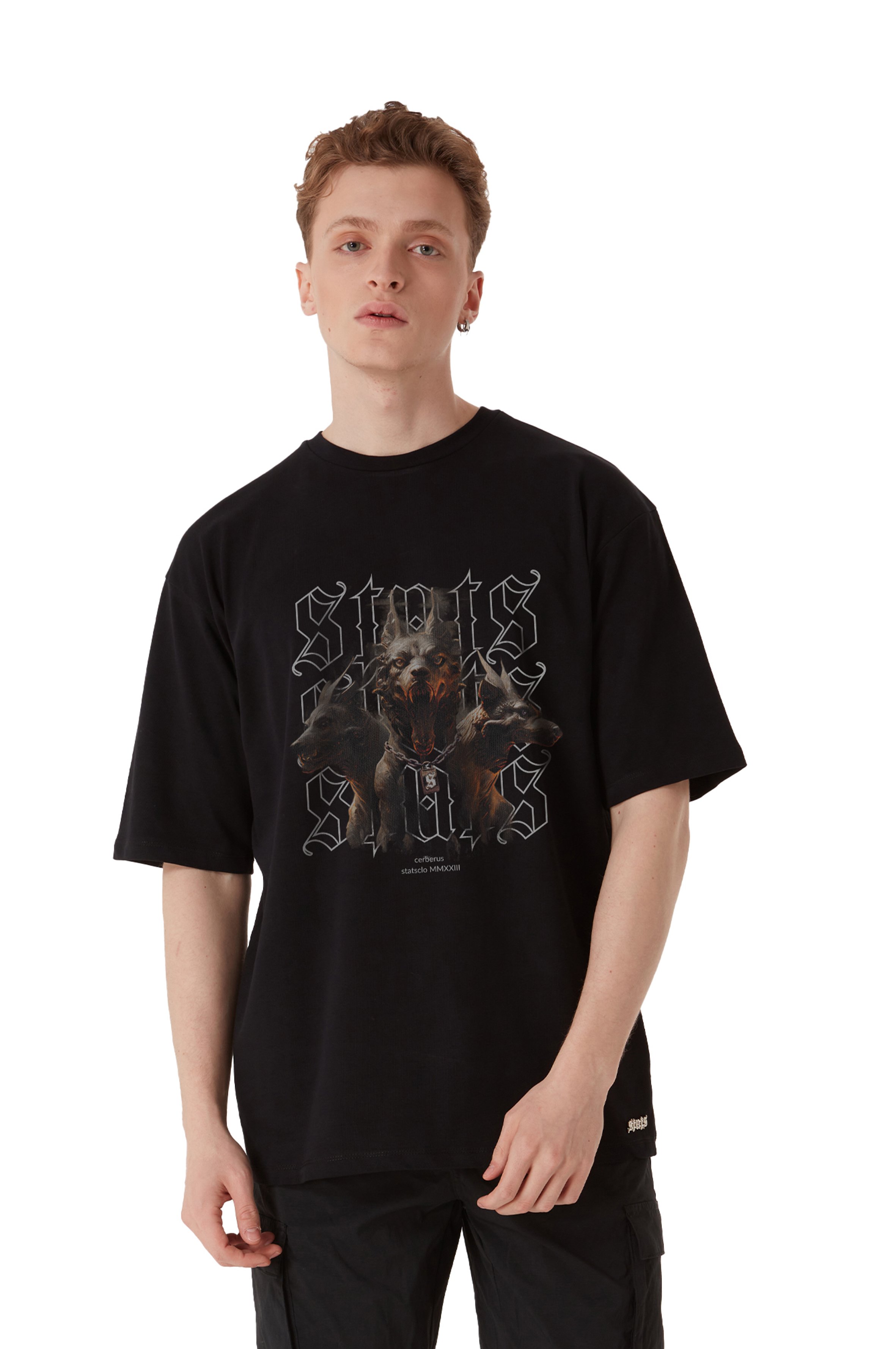 CERBERUS OVERSIZED HEAVY TEE MEN - Black