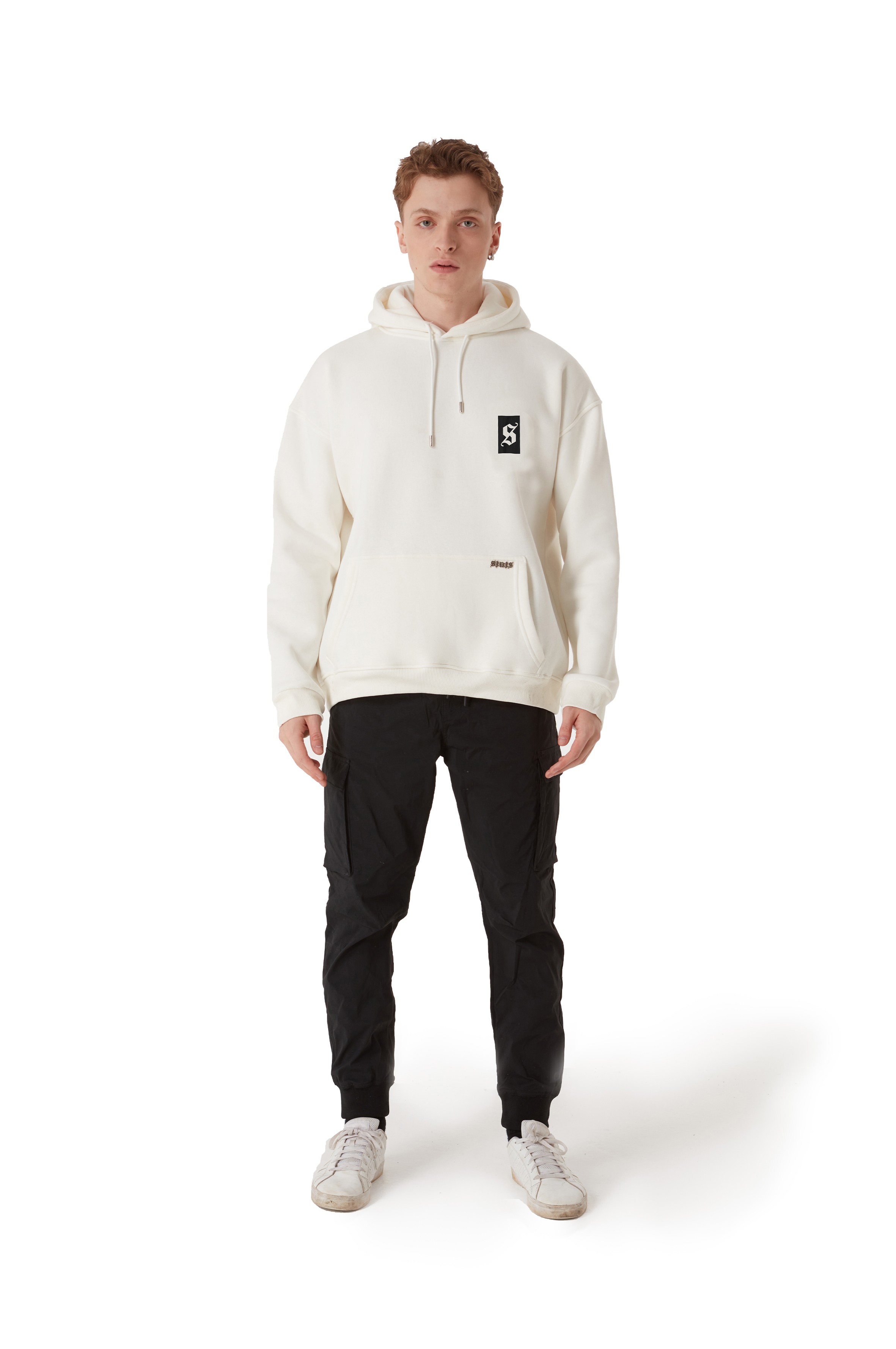 ORIGINALS SIGNATURE OVERSIZED BEIGE HOODIE MEN