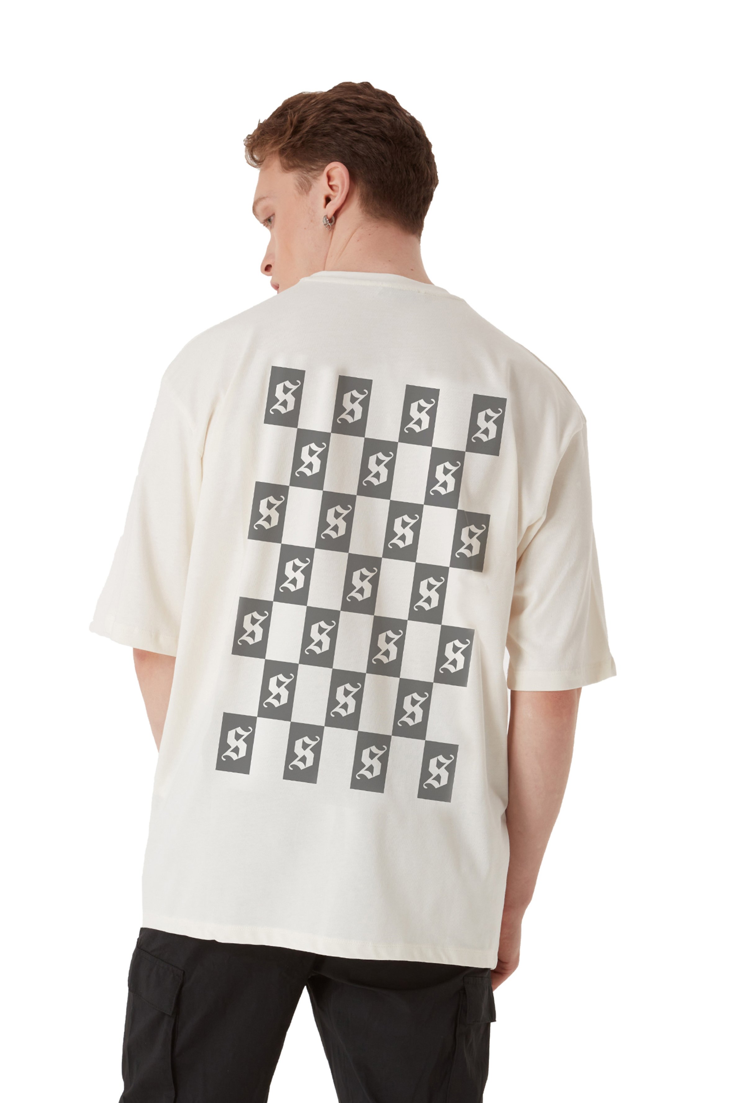 ORIGINALS CHESS OVERSIZED BEIGE TEE MEN