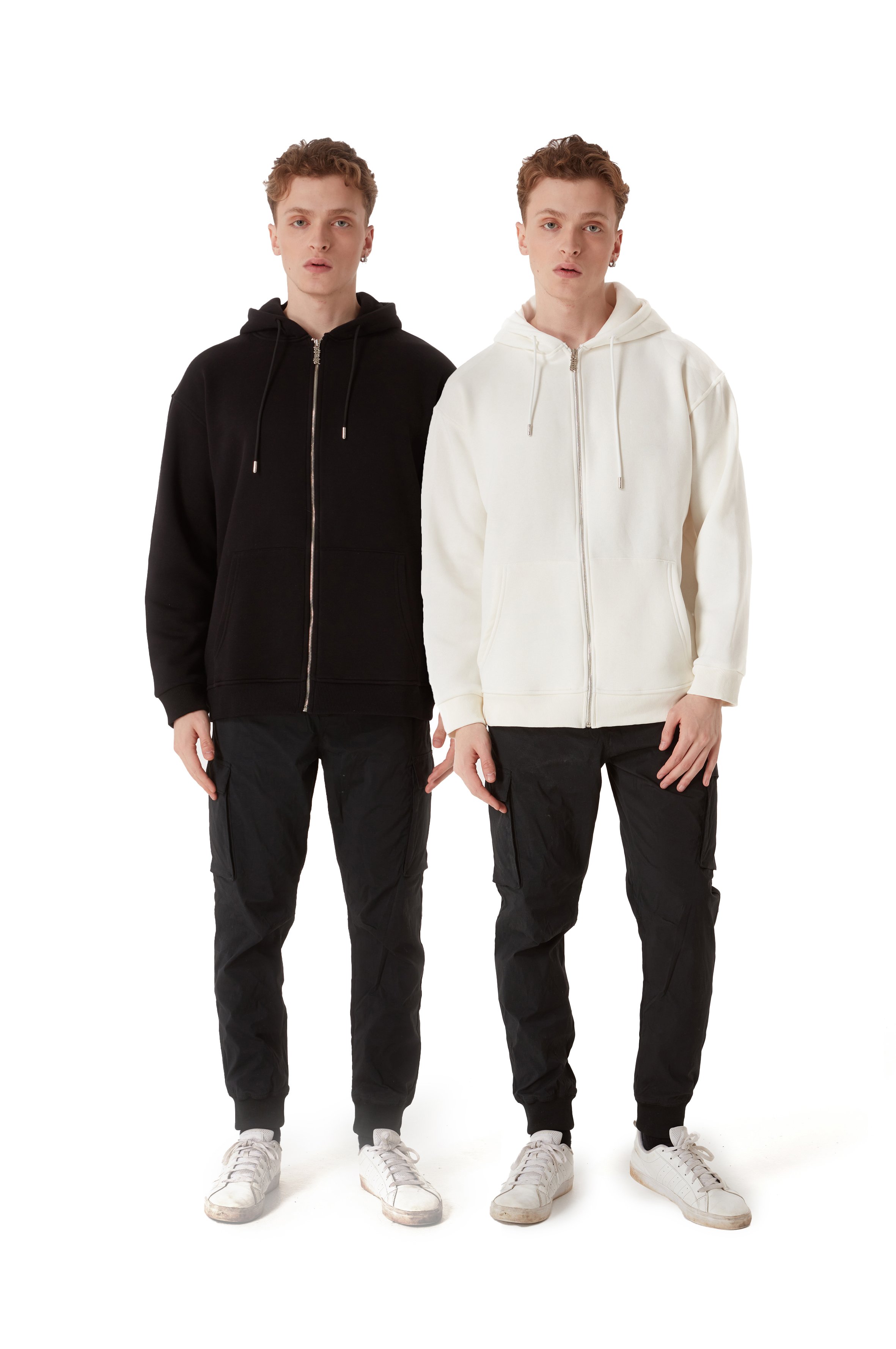 2 IN 1 STATS BLANK OVERSIZED ZIP HOODIE MEN