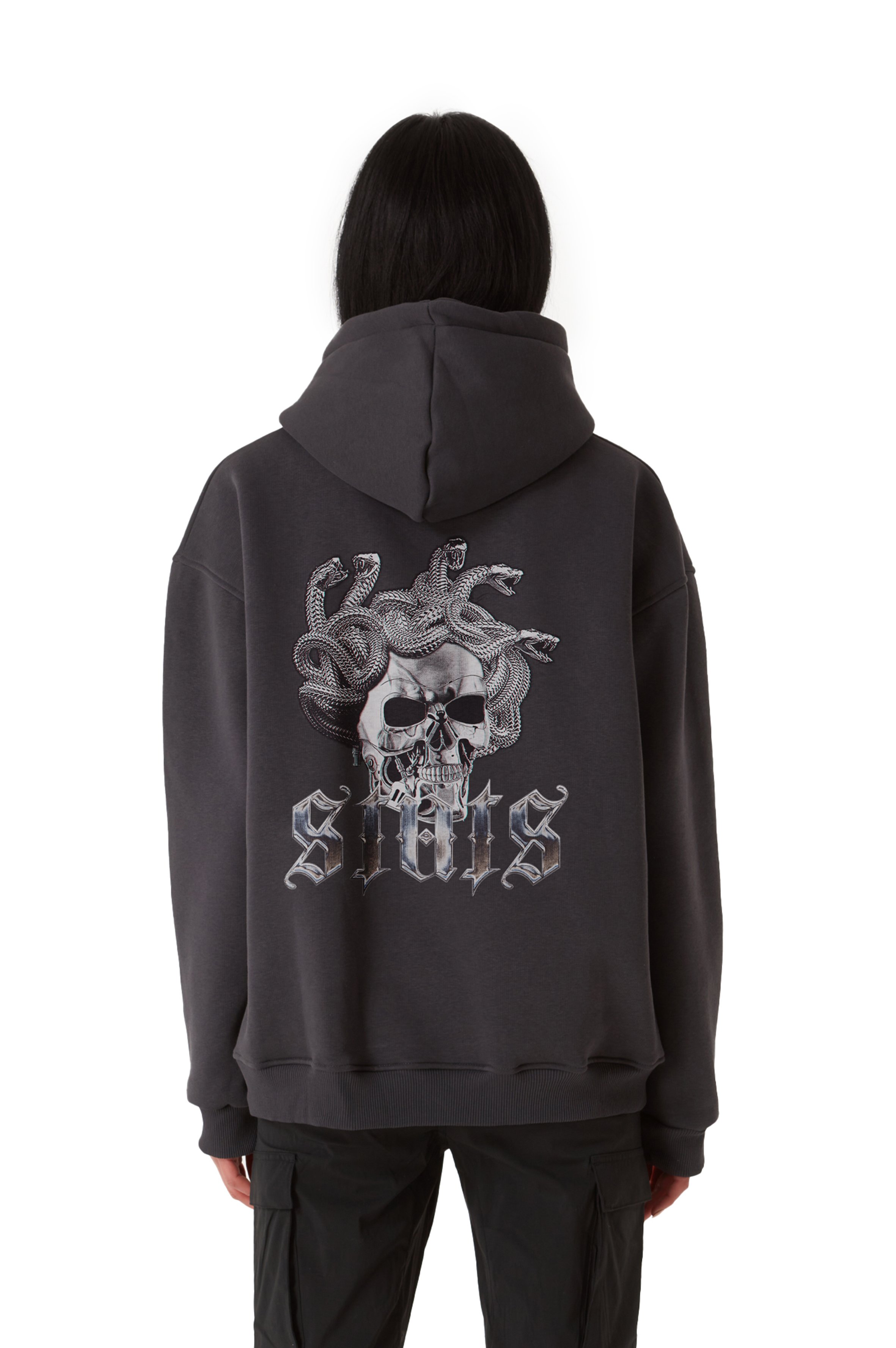 MEDUSA OVERSIZED ZIP HOODIE WOMEN - Gray