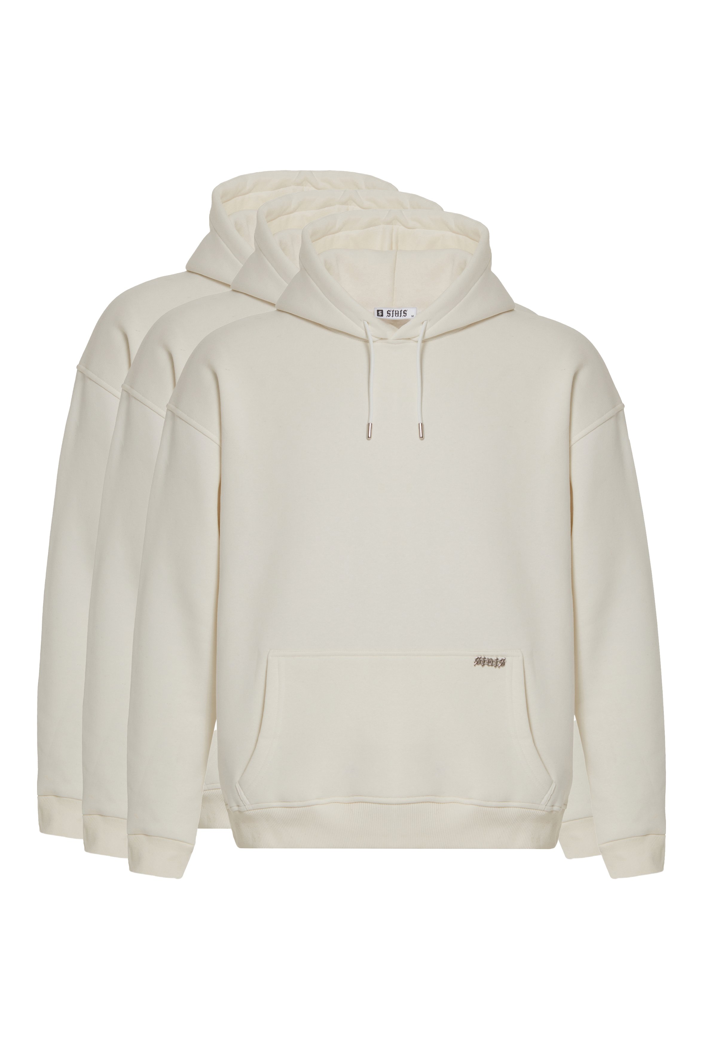 3 IN 1 STATS BLANK OVERSIZED HOODIE WOMEN - Beige