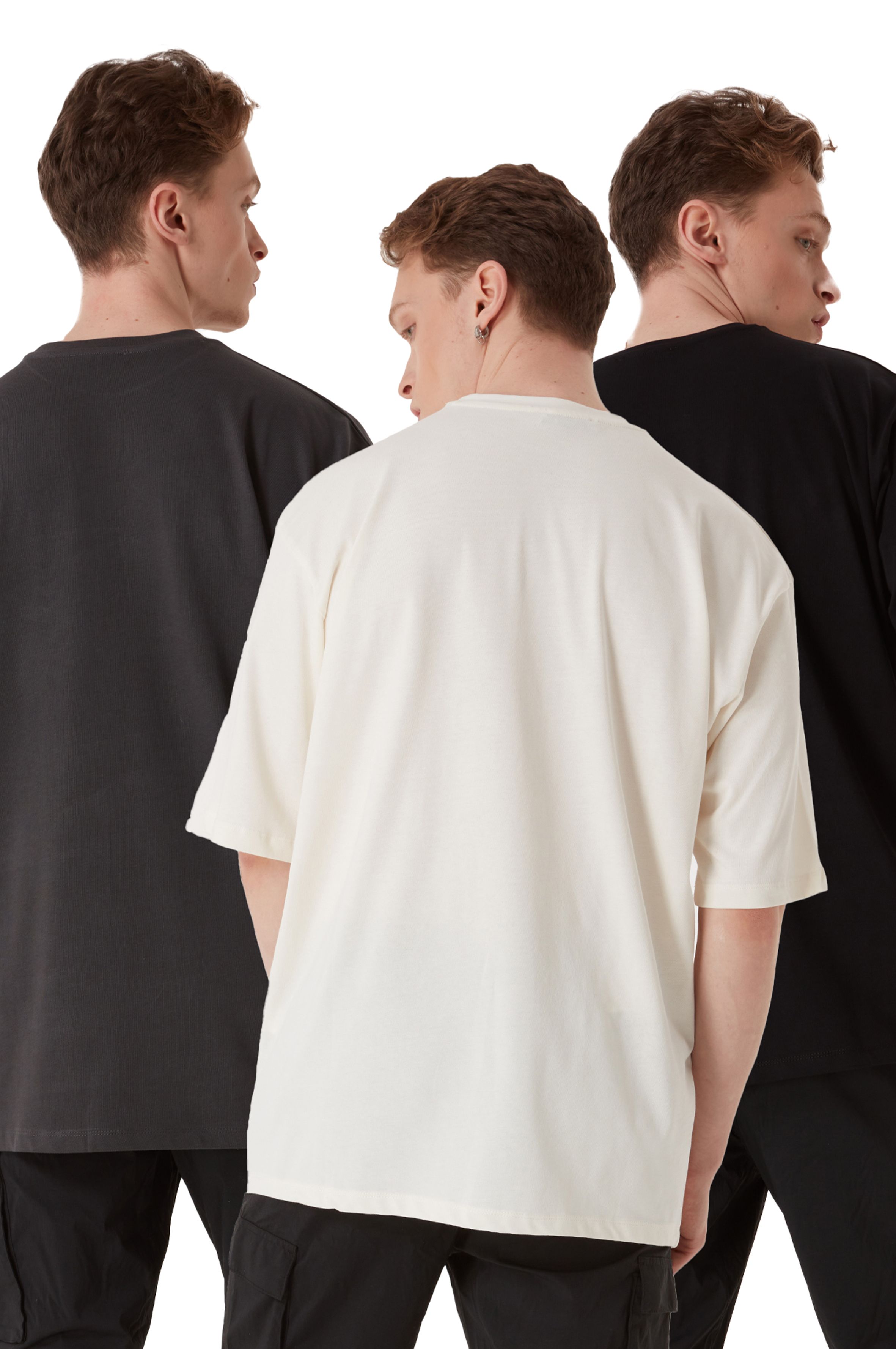 3 IN 1 STATS OVERSIZED HEAVY BLANK TEE MEN