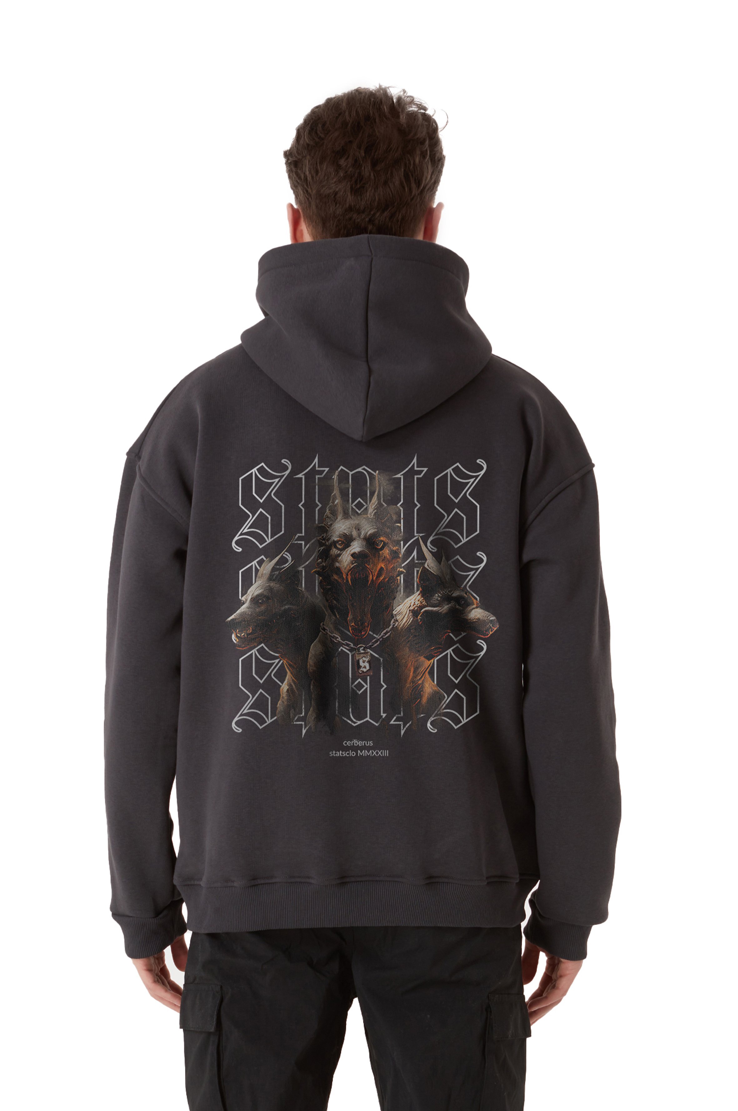 CERBERUS OVERSIZED ZIP HOODIE MEN - Gray