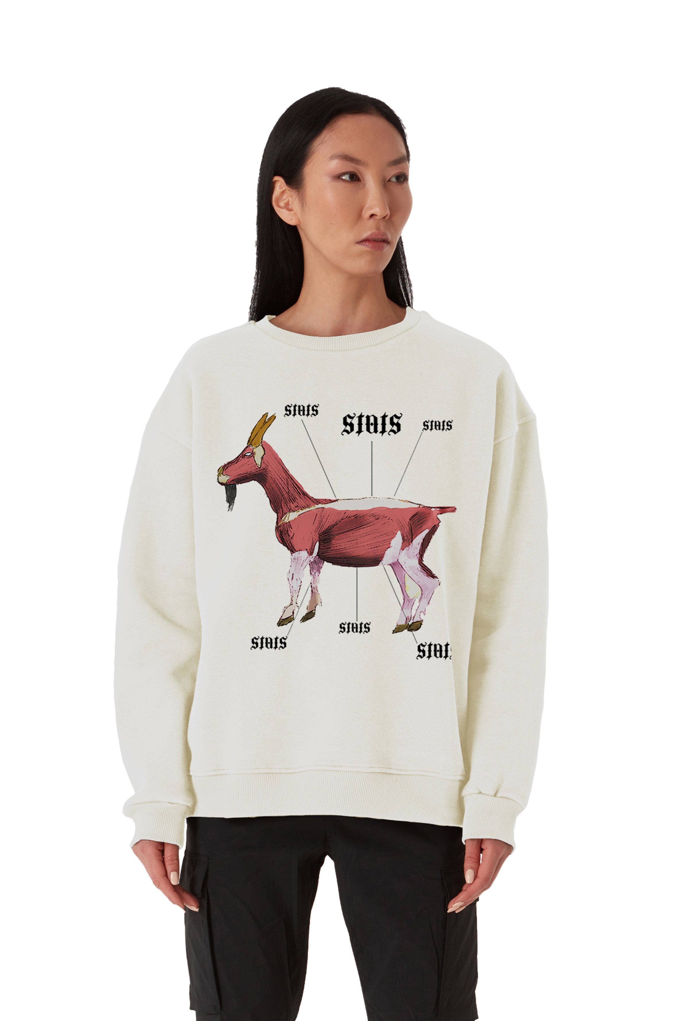 GOAT OVERSIZED HEAVY SWEATSHIRT WOMEN - Beige