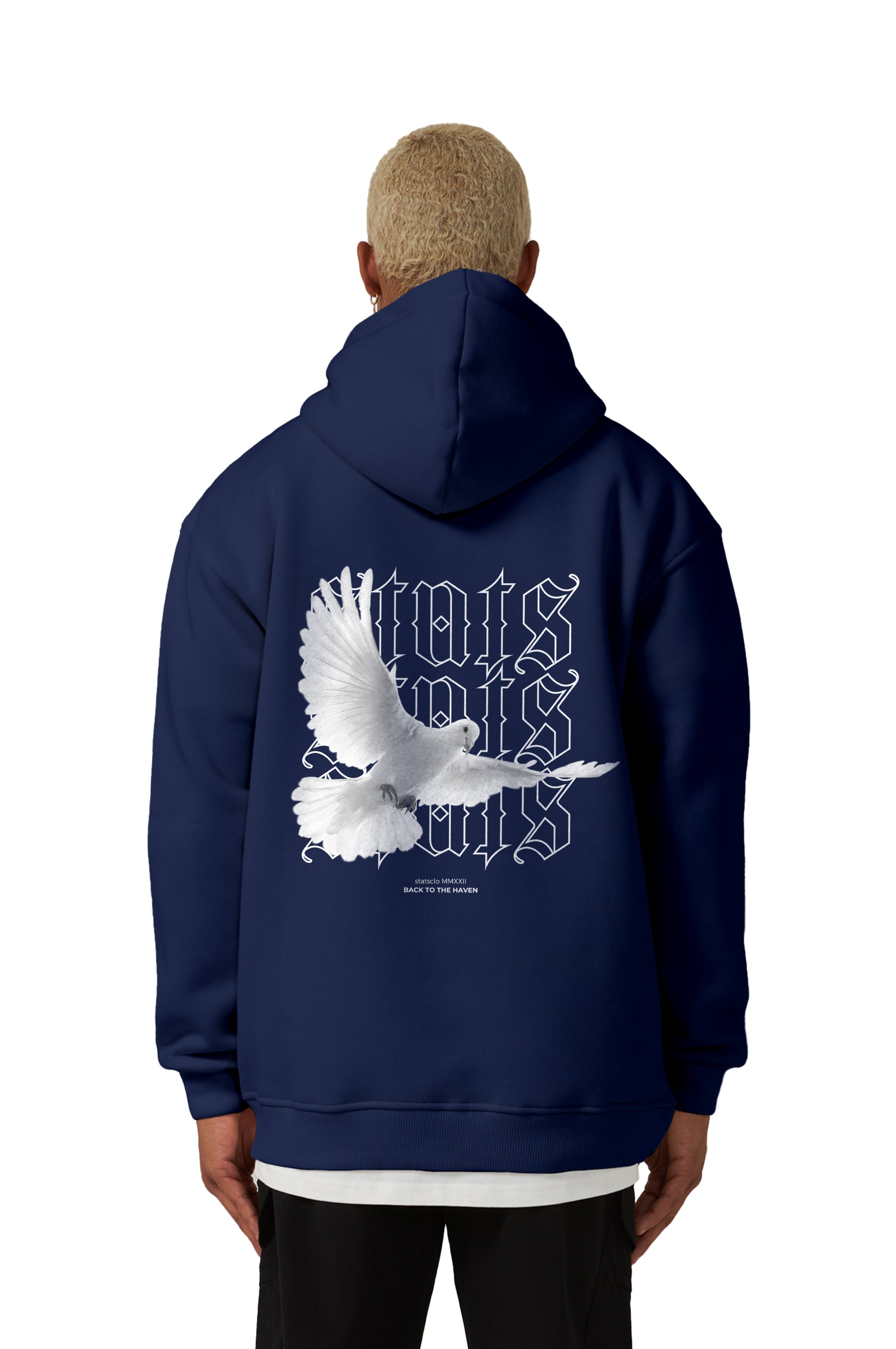 PIGEON OVERSIZED HOODIE MEN - Blue